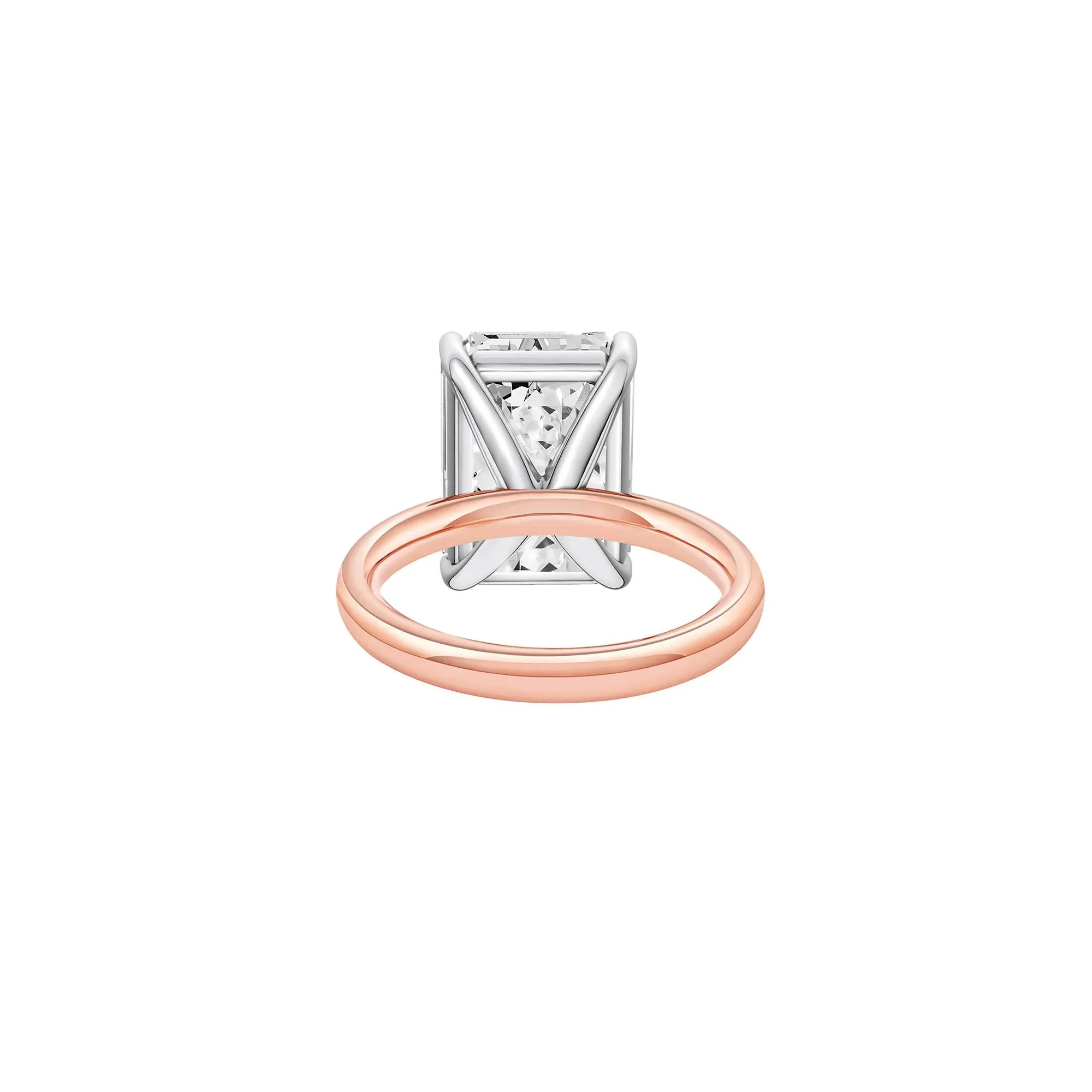 Lab Grown Diamond Emerald-Cut Solitaire Ring 14K Rose & White Gold (9 CT.) Size 5 2mm - Image 4