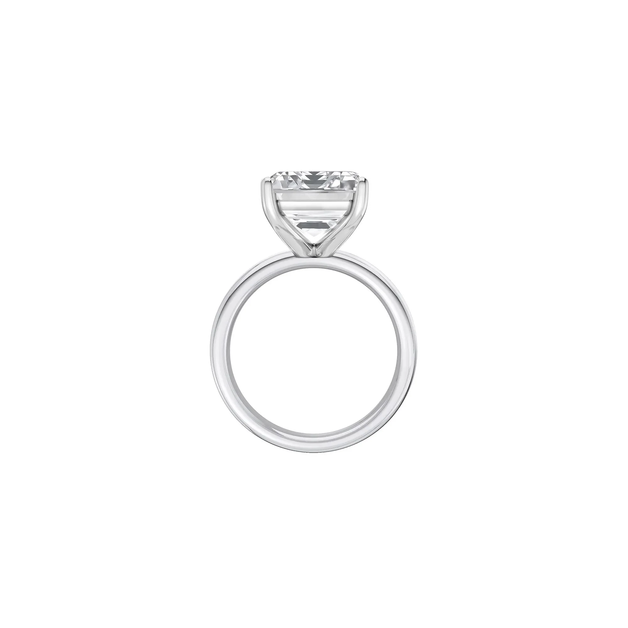 Lab Grown Diamond Emerald-Cut Solitaire Ring 14K White Gold (9 CT.) Size 7.5 2mm - Image 2