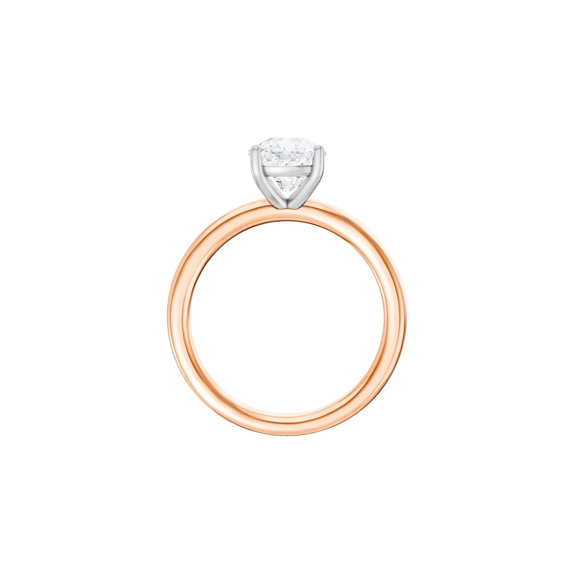 1/2 CT. Tw. Lab Grown Diamond Elongated Cushion-Cut Engagement Ring 14K Rose and White Gold Size 4 2mm - Image 2