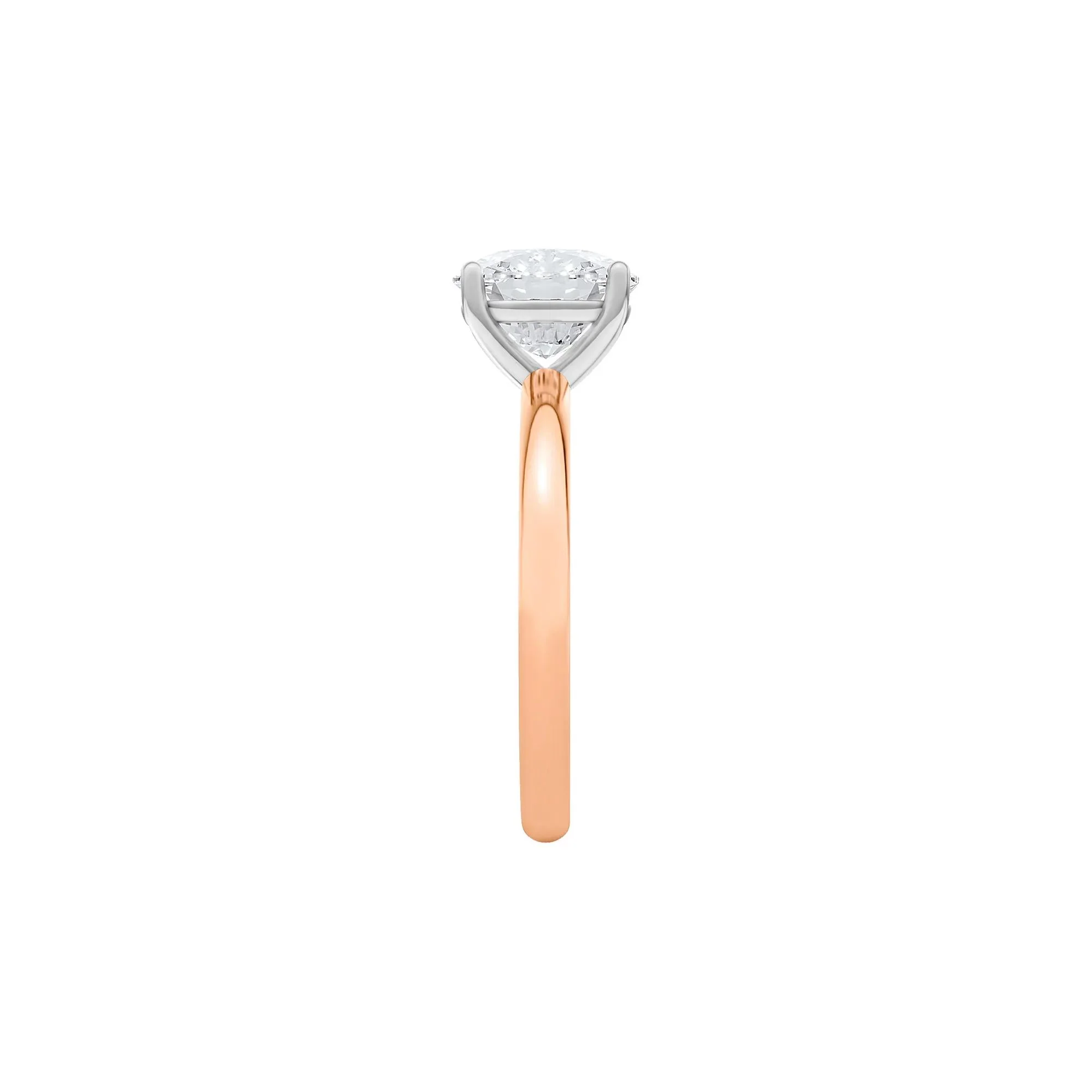 1/2 CT. Tw. Lab Grown Diamond Elongated Cushion-Cut Engagement Ring 14K Rose and White Gold Size 8.5 2mm - Image 3