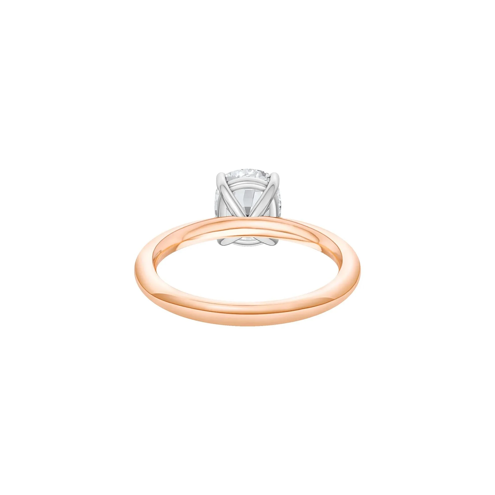 1/2 CT. Tw. Lab Grown Diamond Elongated Cushion-Cut Engagement Ring 14K Rose and White Gold Size 9.5 2mm - Image 4