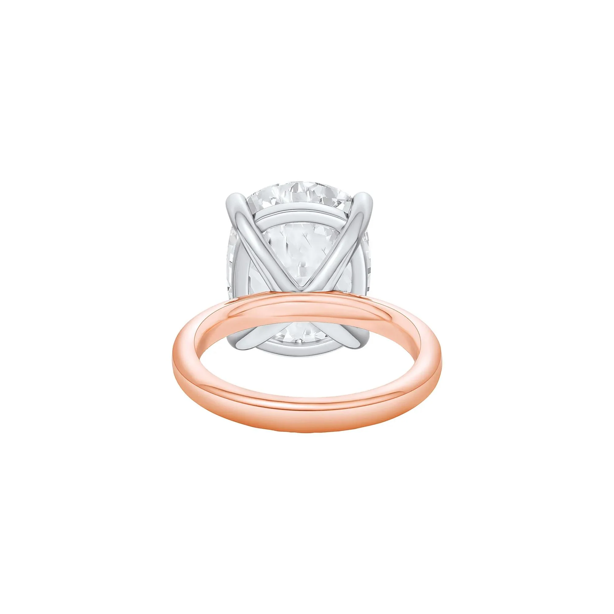 Lab Grown Diamond Elongated Cushion Solitaire Ring 14K Rose & White Gold (10 CT.) Size 11.5 2mm - Image 4