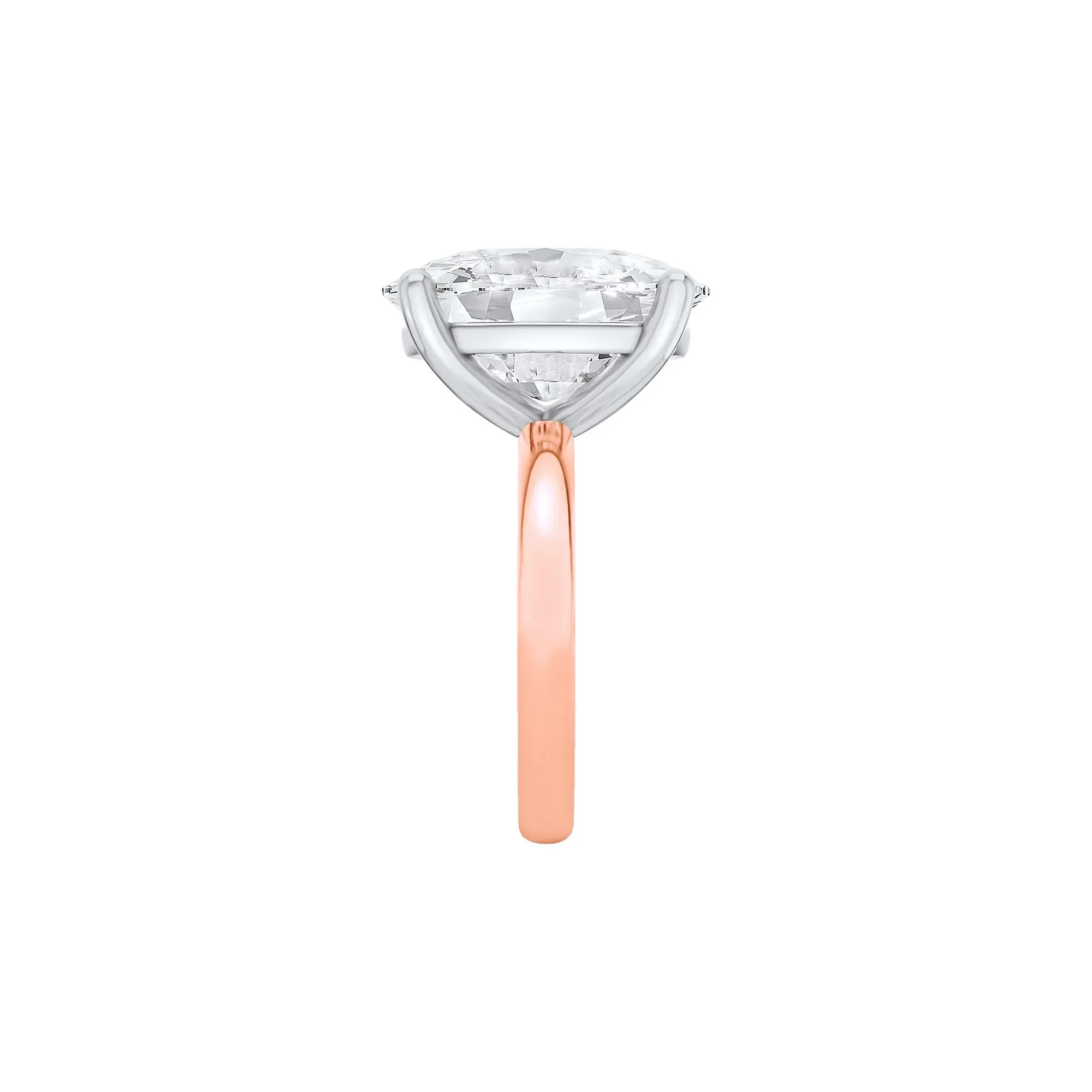 Lab Grown Diamond Elongated Cushion Solitaire Ring 14K Rose & White Gold (10 CT.) Size 7.5 2mm - Image 3