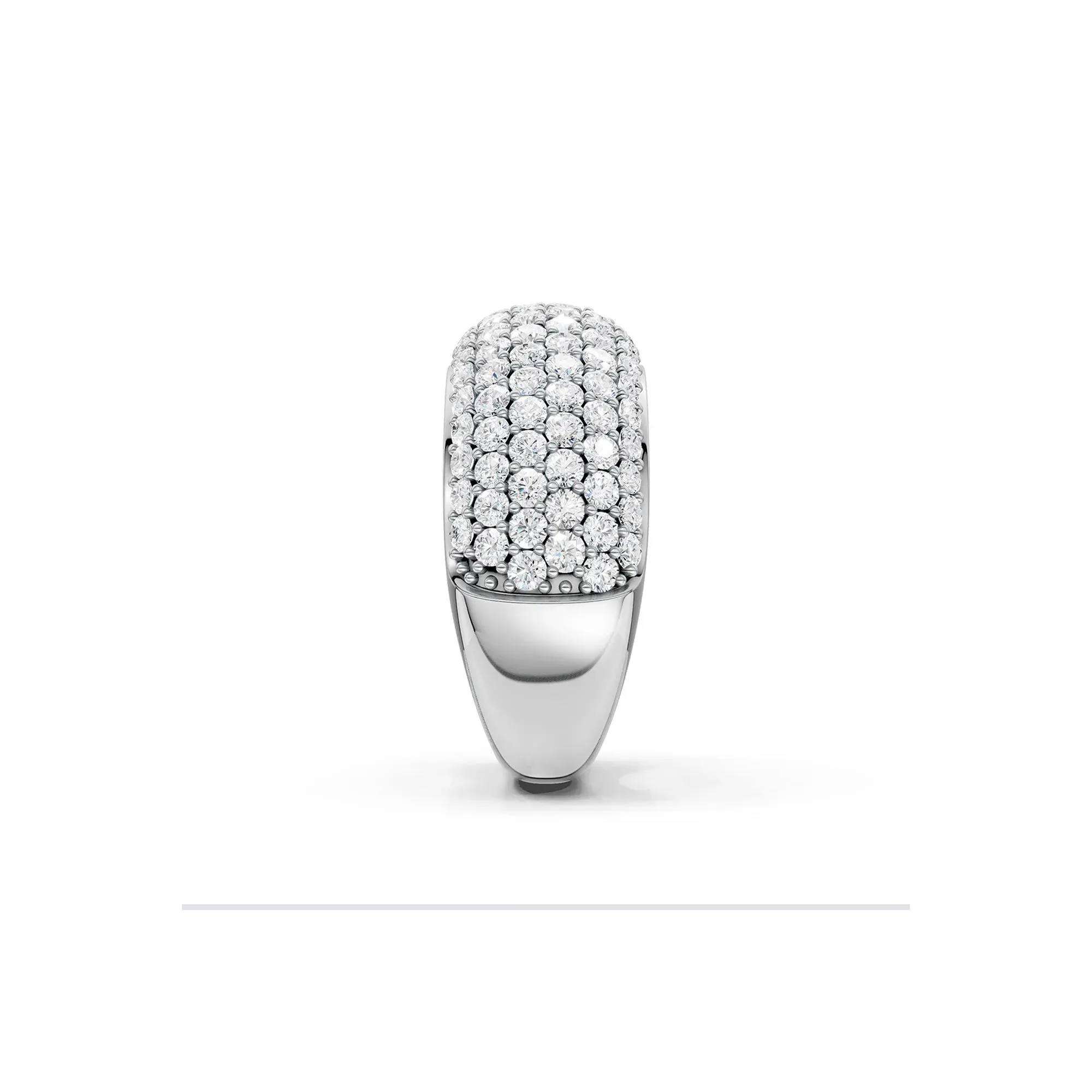 2 CT. Tw. Lab Grown Diamond Pavé Band Ring 14K White Gold Round Brilliant Cut Size 8 4.5mm - Image 3