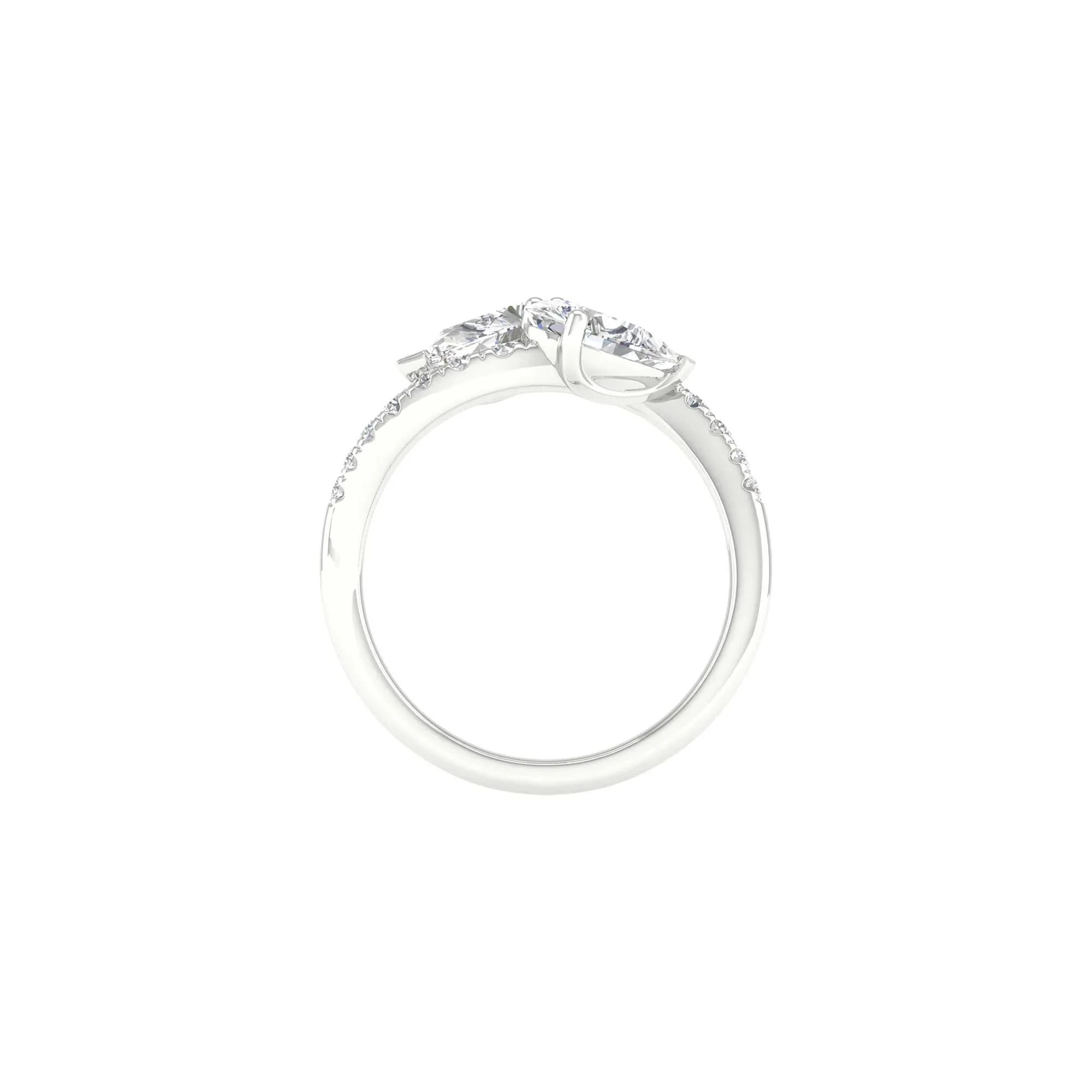 1 3/4 CT. Tw. Lab Grown Diamond Bypass Ring 14K White Gold Size 9 2mm - Image 3