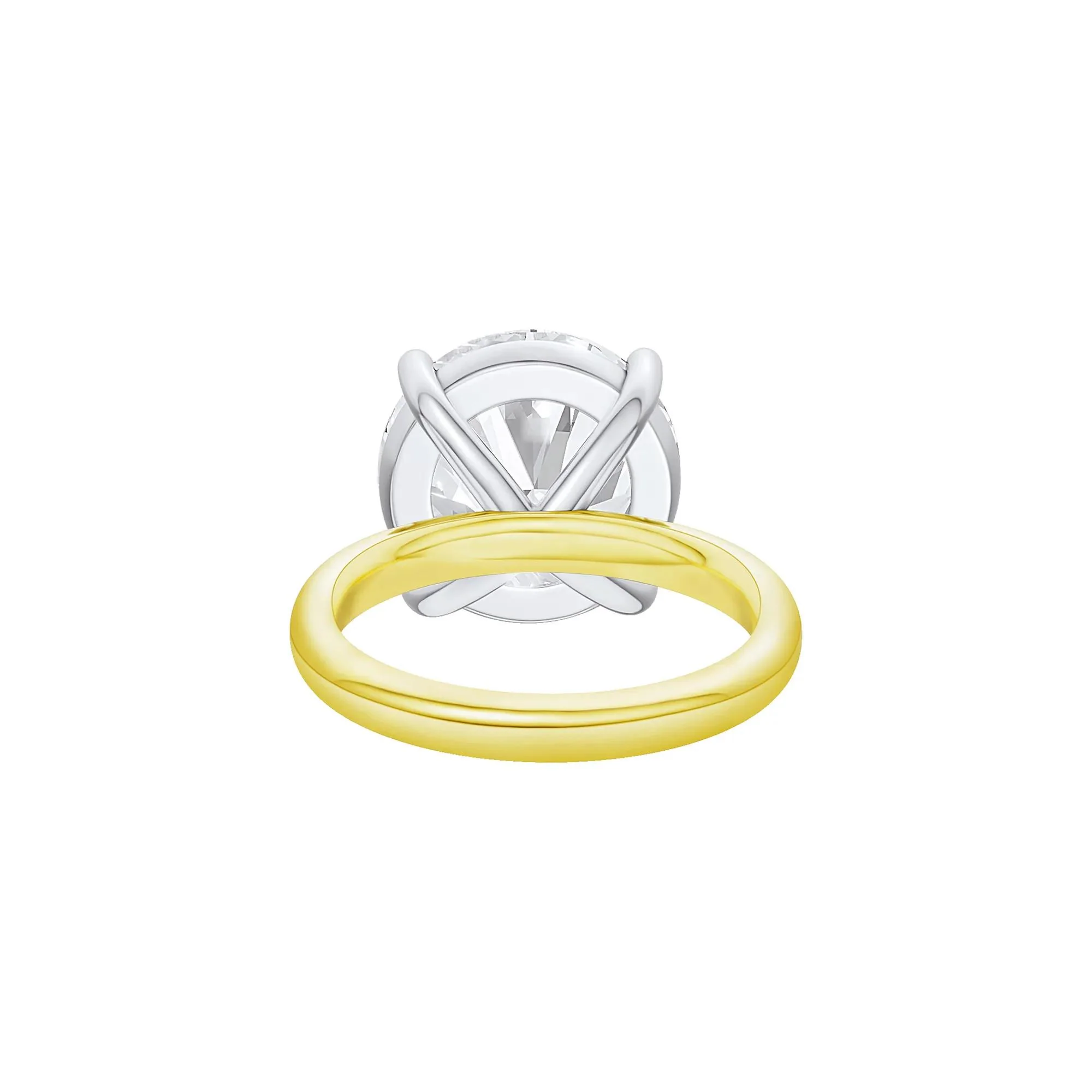 Lab Grown Diamond Round Solitaire Engagement Ring 14K Yellow and White Gold (10 CT.) Size 11.5 2mm - Image 4