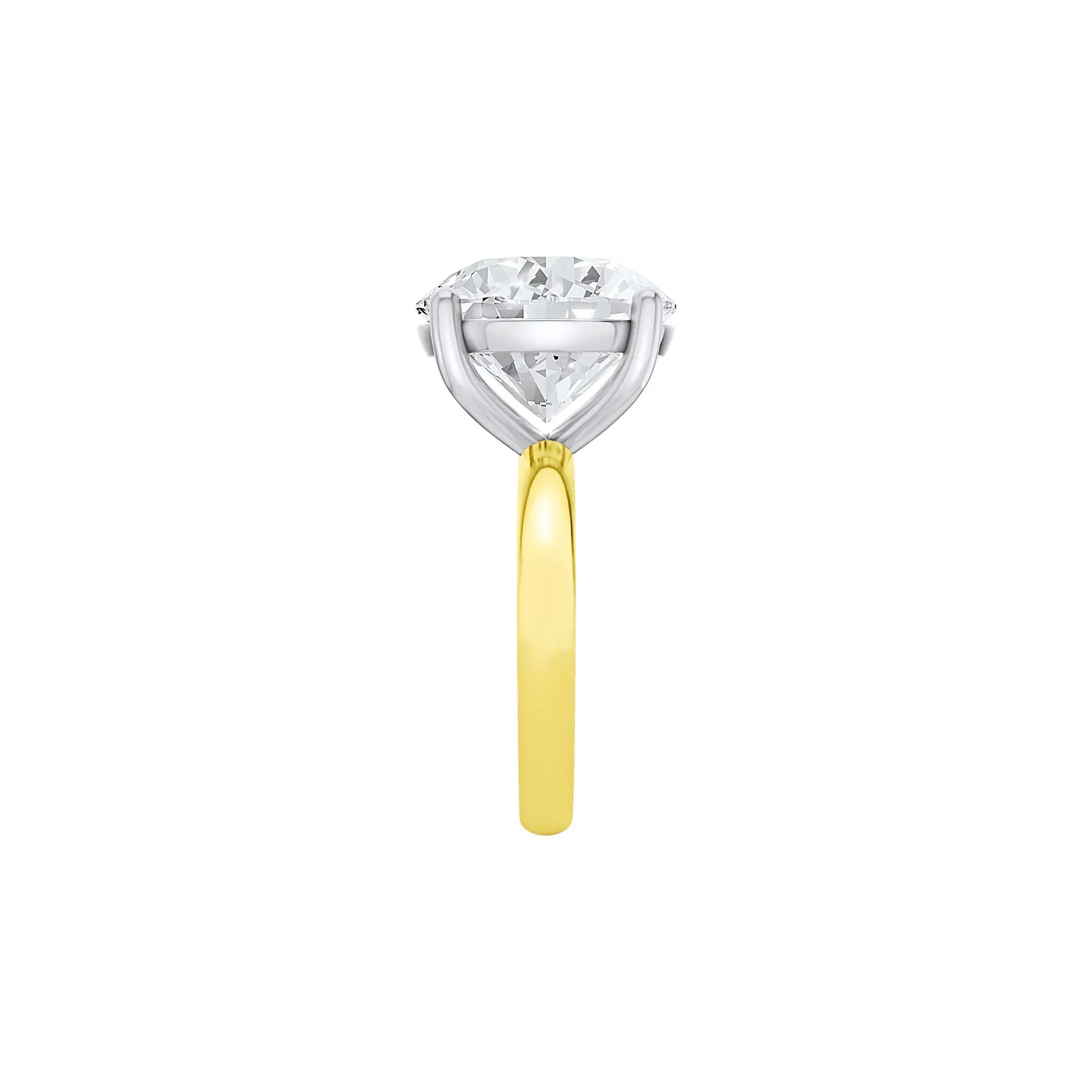 Lab Grown Diamond Round Solitaire Engagement Ring 14K Yellow and White Gold (10 CT.) Size 12 2mm - Image 3