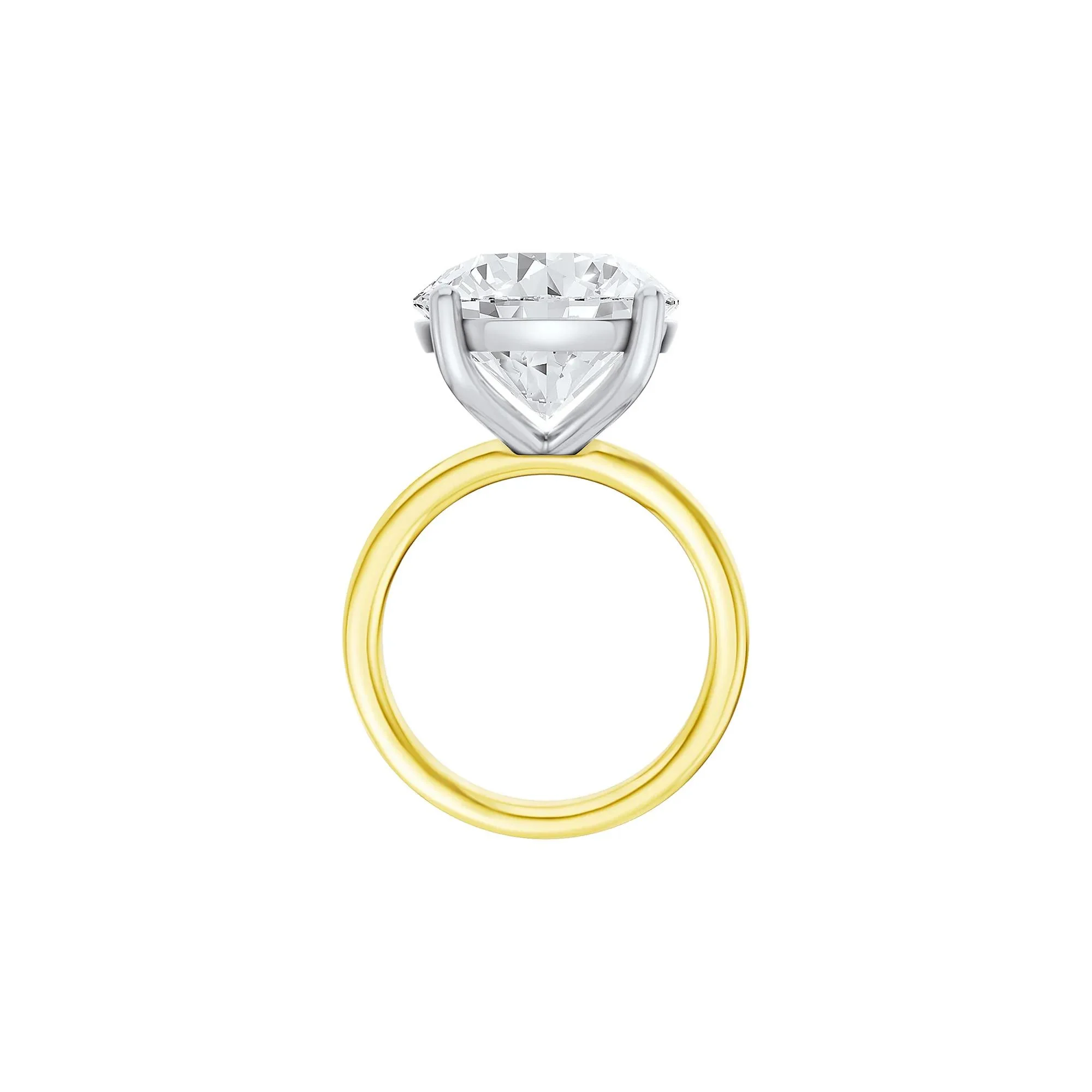 Lab Grown Diamond Round Solitaire Engagement Ring 14K Yellow and White Gold (10 CT.) Size 8 2mm - Image 2