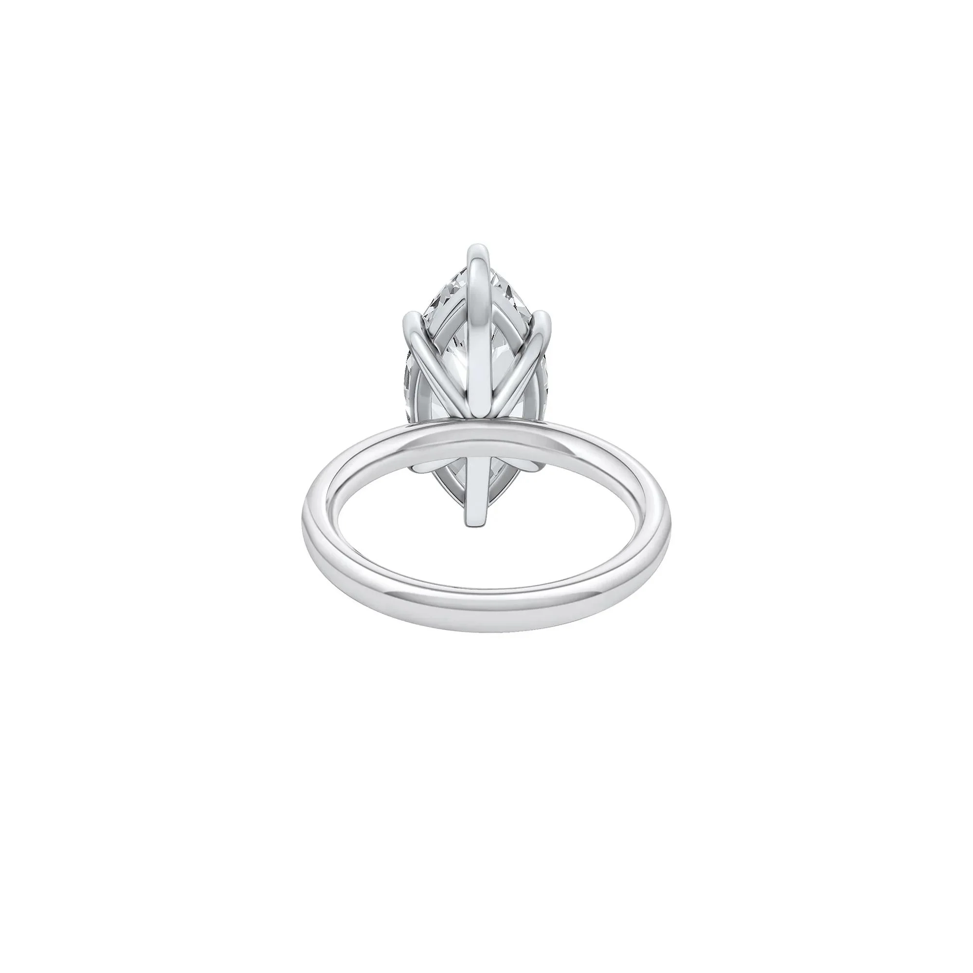 Lab Grown Diamond Marquise Solitaire Engagement Ring Platinum (5 CT.) White Size 8 2mm - Image 4