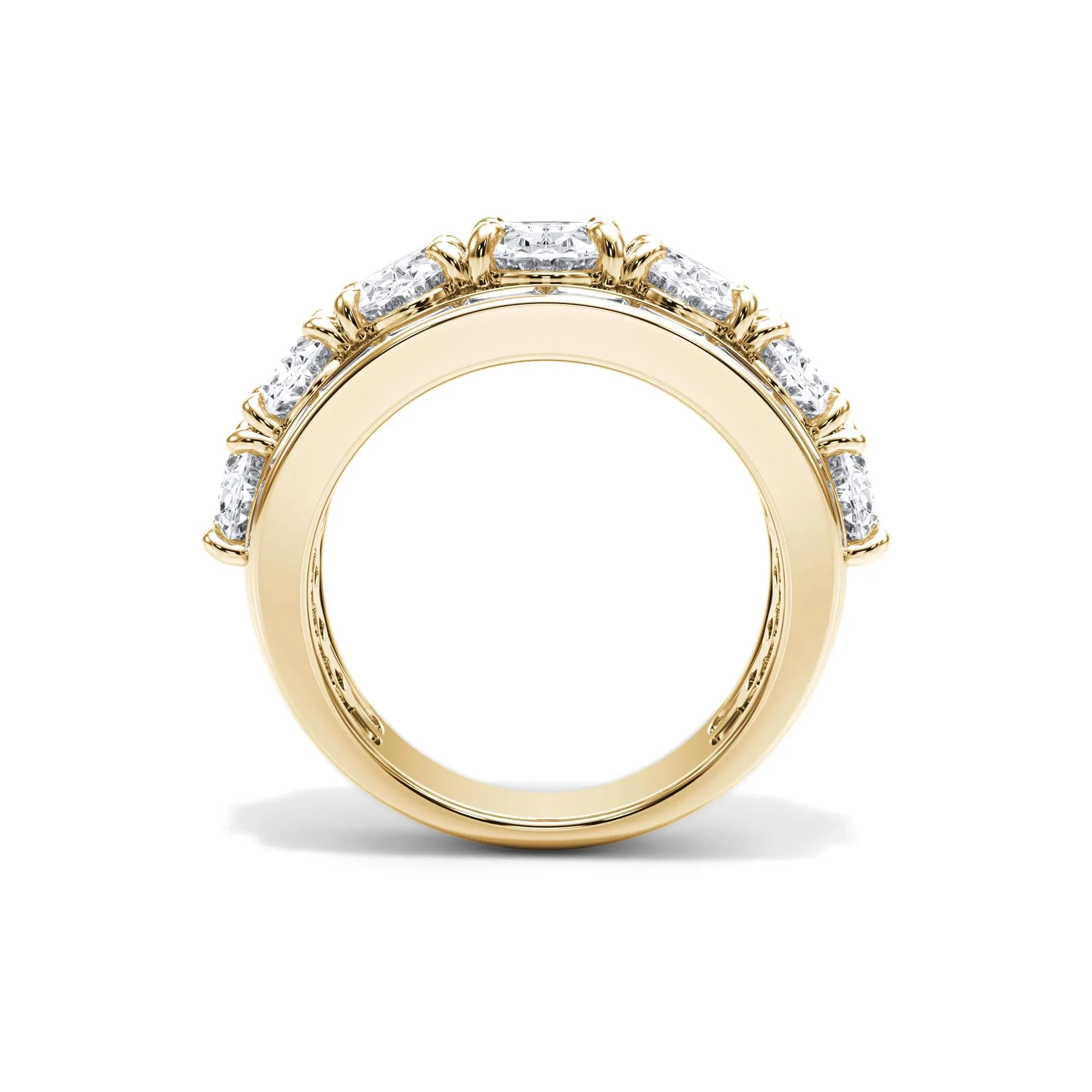 6 CT. Tw. Lab Grown Diamond Multi-Row Anniversary Band Ring 14K Yellow Gold Size 4.5 - Image 2