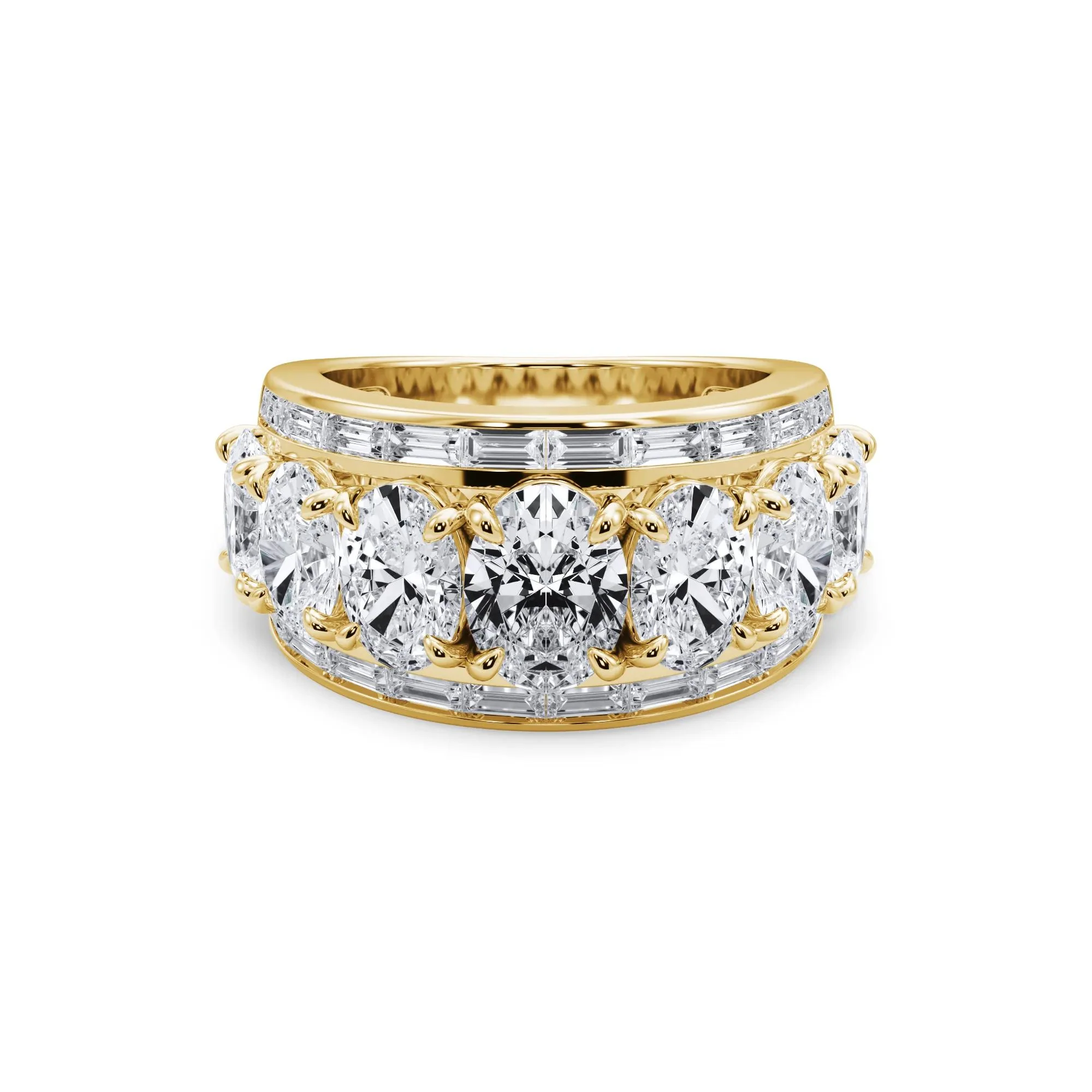 6 CT. Tw. Lab Grown Diamond Multi-Row Anniversary Band Ring 14K Yellow Gold Size 5.5