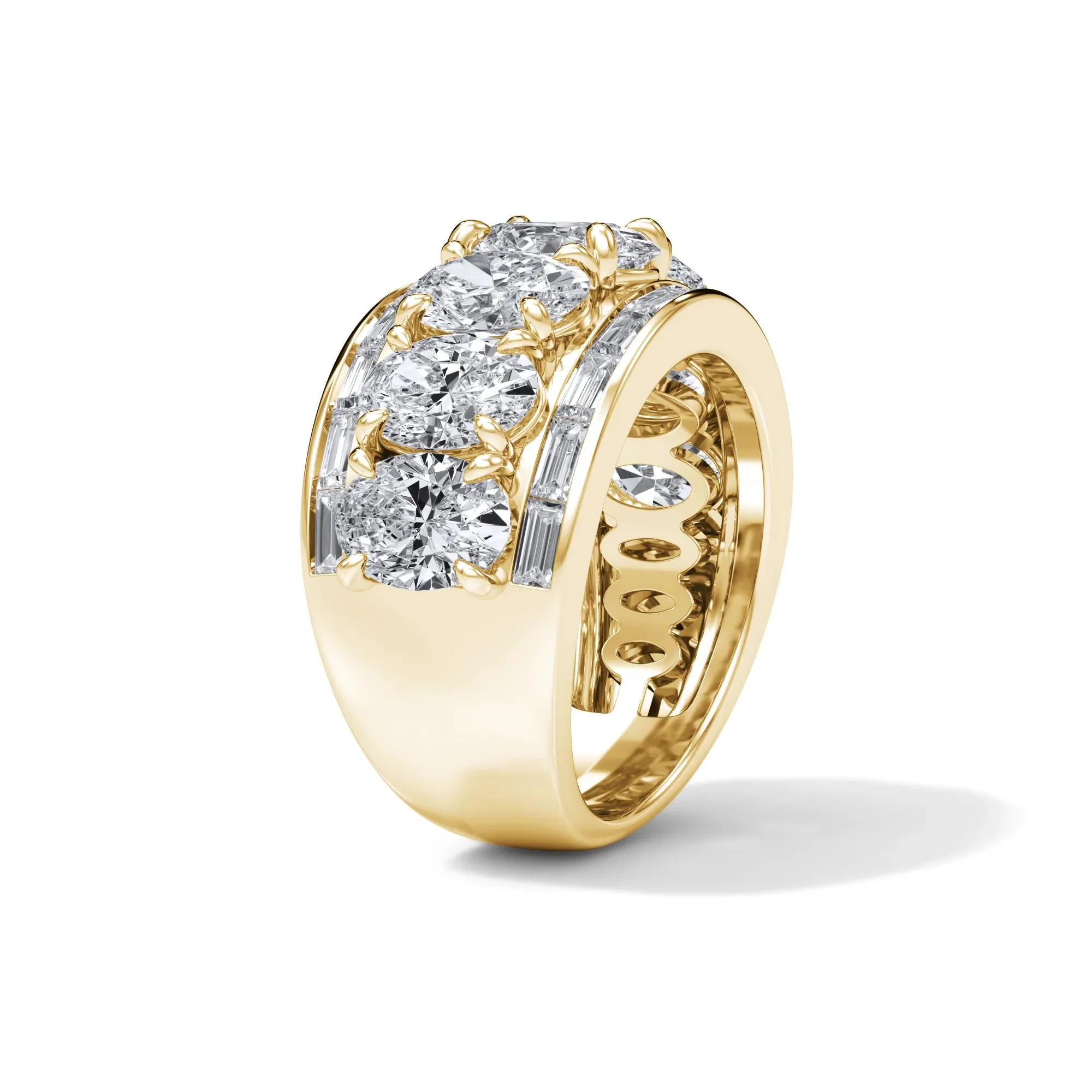 6 CT. Tw. Lab Grown Diamond Multi-Row Anniversary Band Ring 14K Yellow Gold Size 8.5 - Image 3