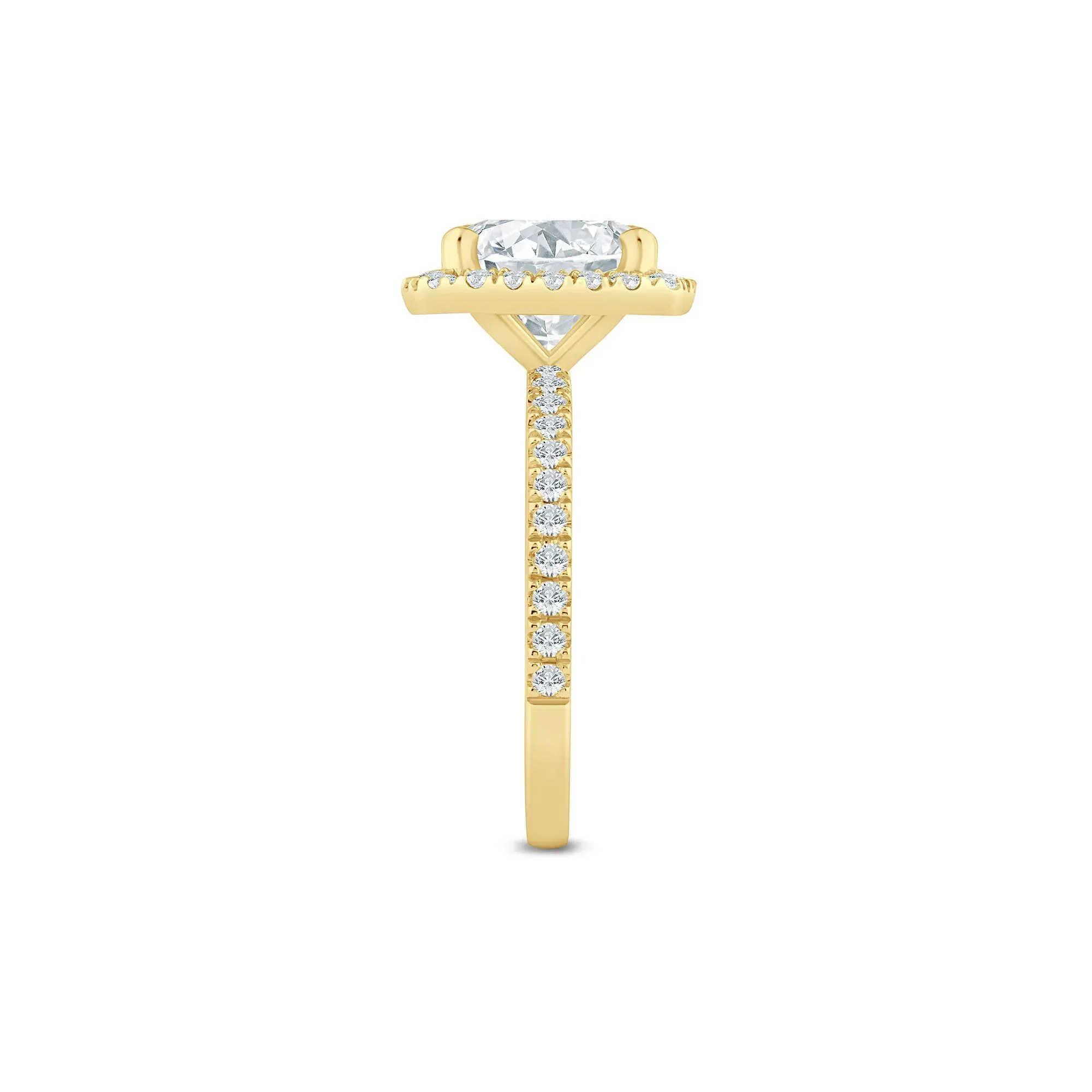 4 CT. Tw. Lab Grown Diamond Halo Engagement Ring 14K Yellow Gold Size 6.5 1.5mm - Image 3