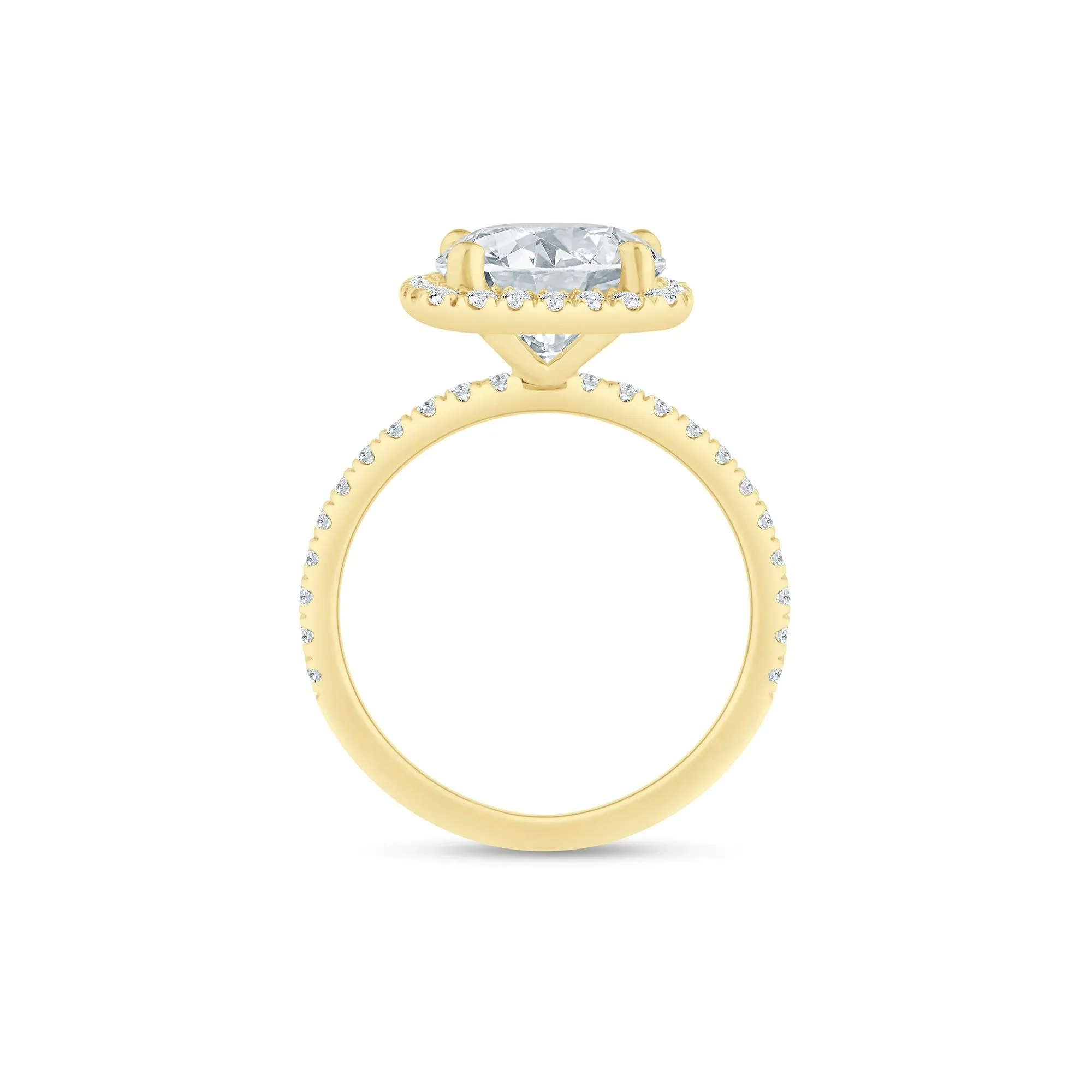 4 CT. Tw. Lab Grown Diamond Halo Engagement Ring 14K Yellow Gold Size 9 1.5mm - Image 2