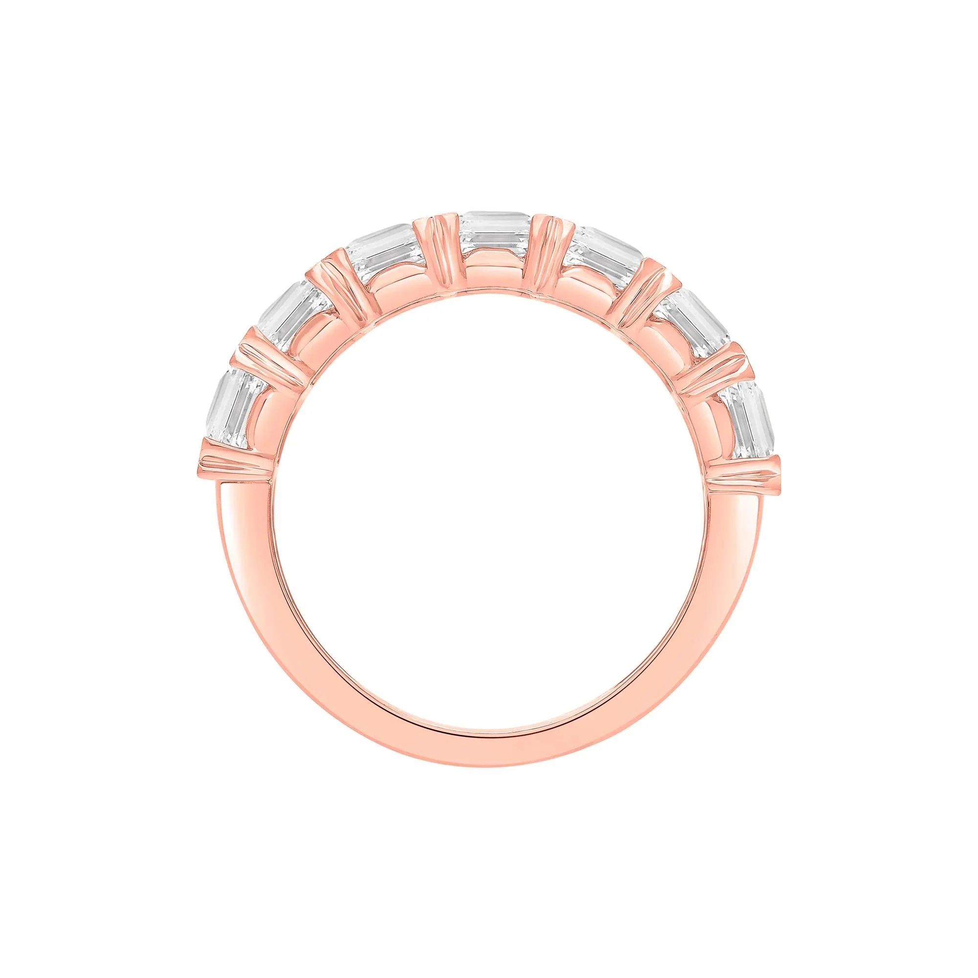 5 CT. Tw. Lab Grown Diamond Radiant Anniversary Band Ring 14K Rose Gold Size 7 - Image 2