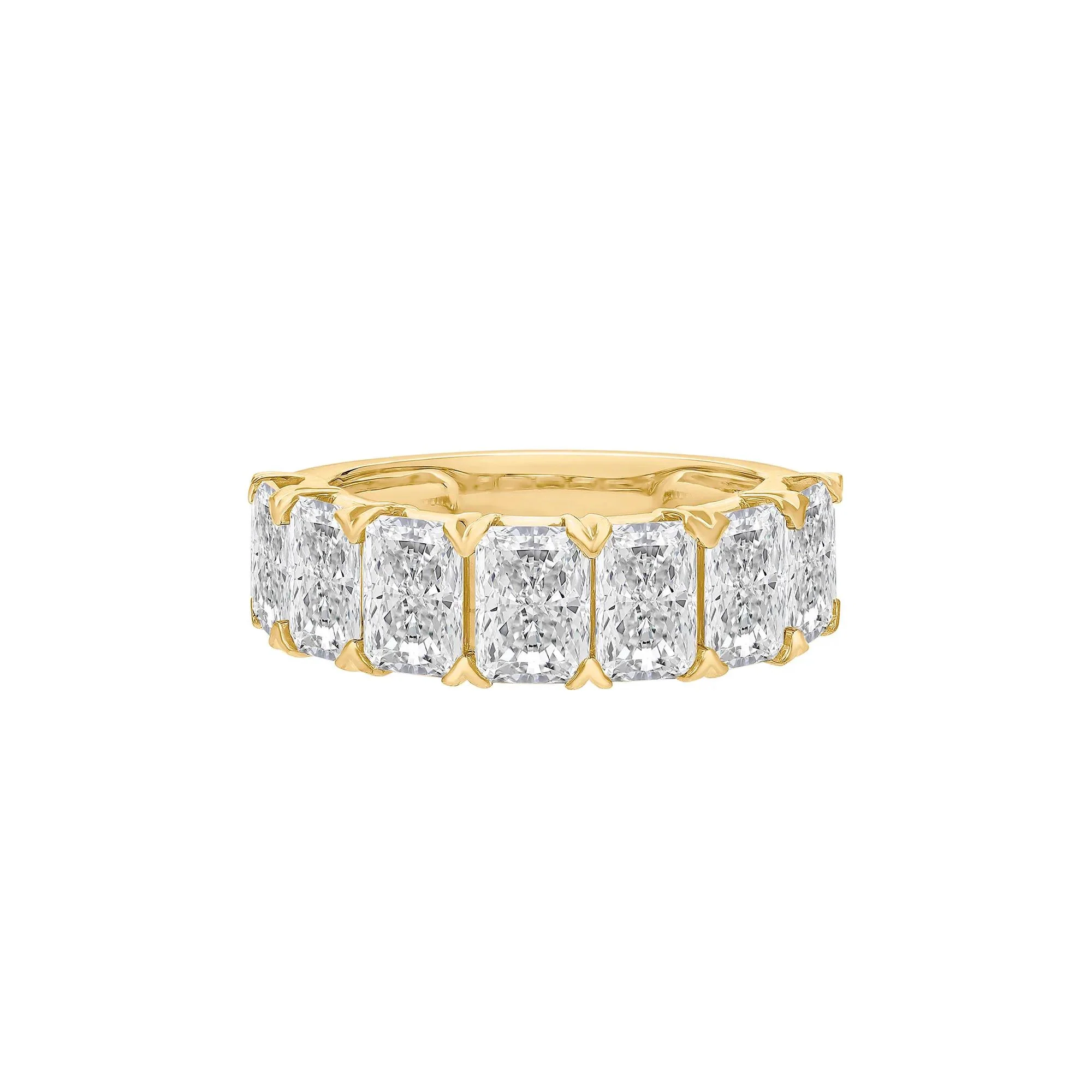 5 CT. Tw. Lab Grown Diamond Radiant Anniversary Band Ring 14K Yellow Gold Size 6.5