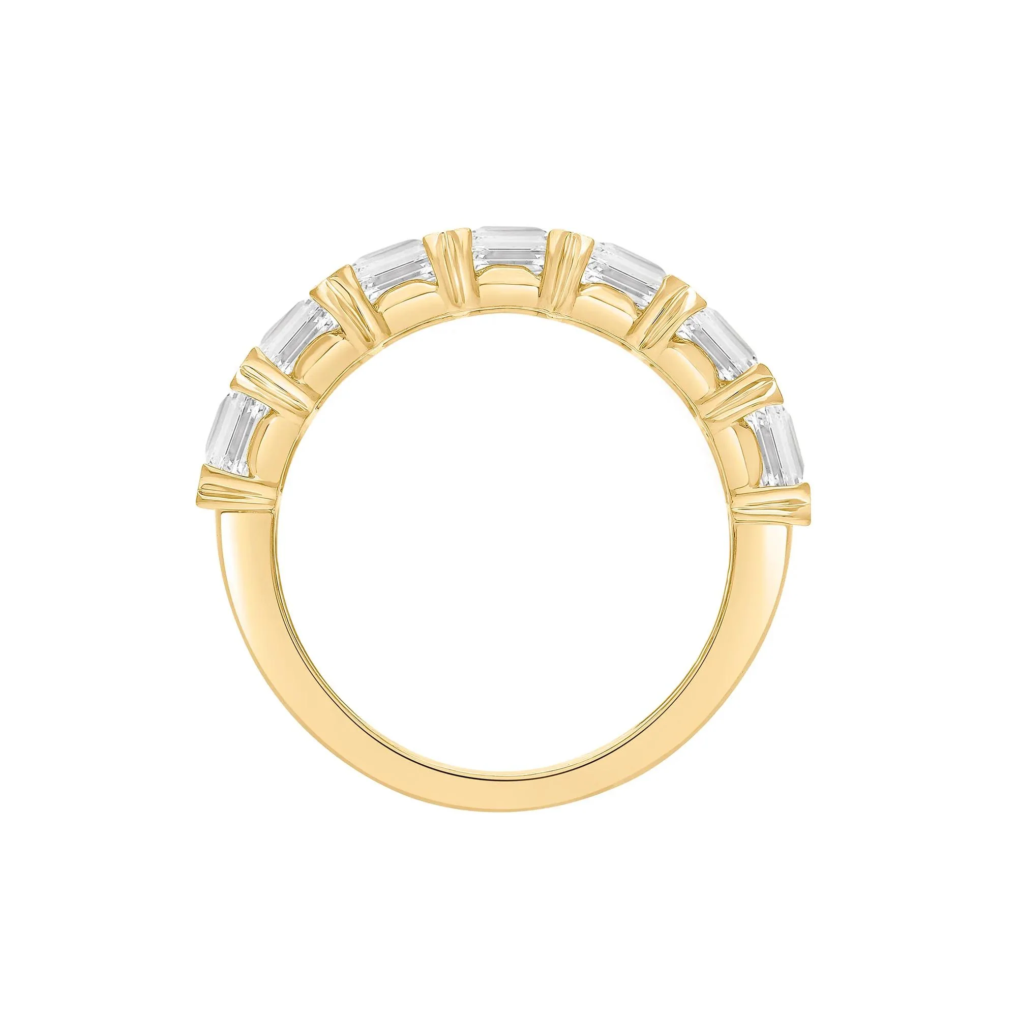 5 CT. Tw. Lab Grown Diamond Radiant Anniversary Band Ring 14K Yellow Gold Size 8.5 - Image 2