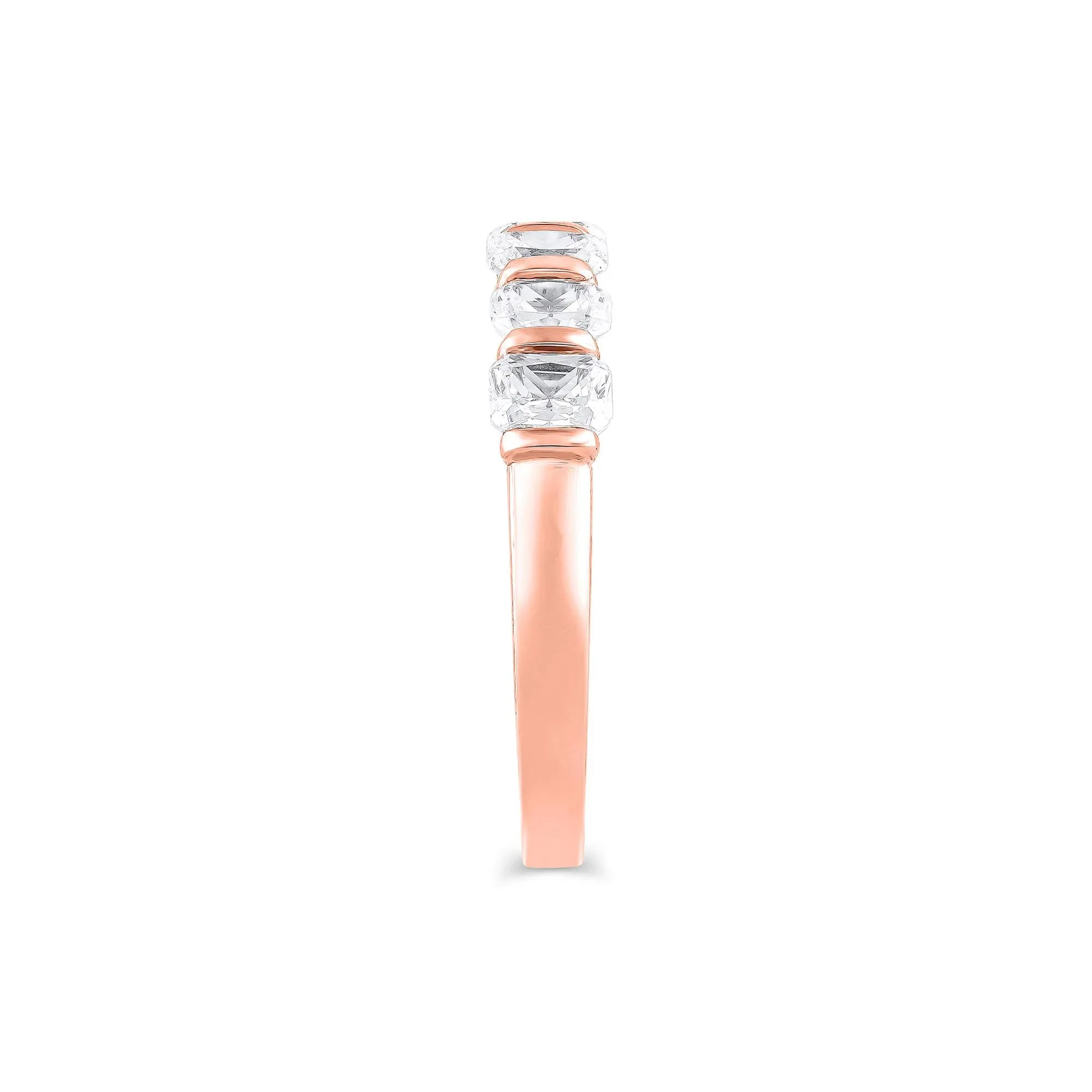 1 3/8 CT. Tw. Lab Grown Diamond Radiant-Cut Anniversary Band Ring 14K Rose Gold Size 10 4mm - Image 3