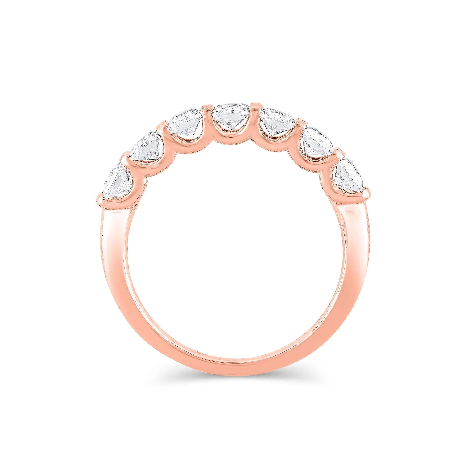 1 3/8 CT. Tw. Lab Grown Diamond Radiant-Cut Anniversary Band Ring 14K Rose Gold Size 6.5 4mm - Image 2