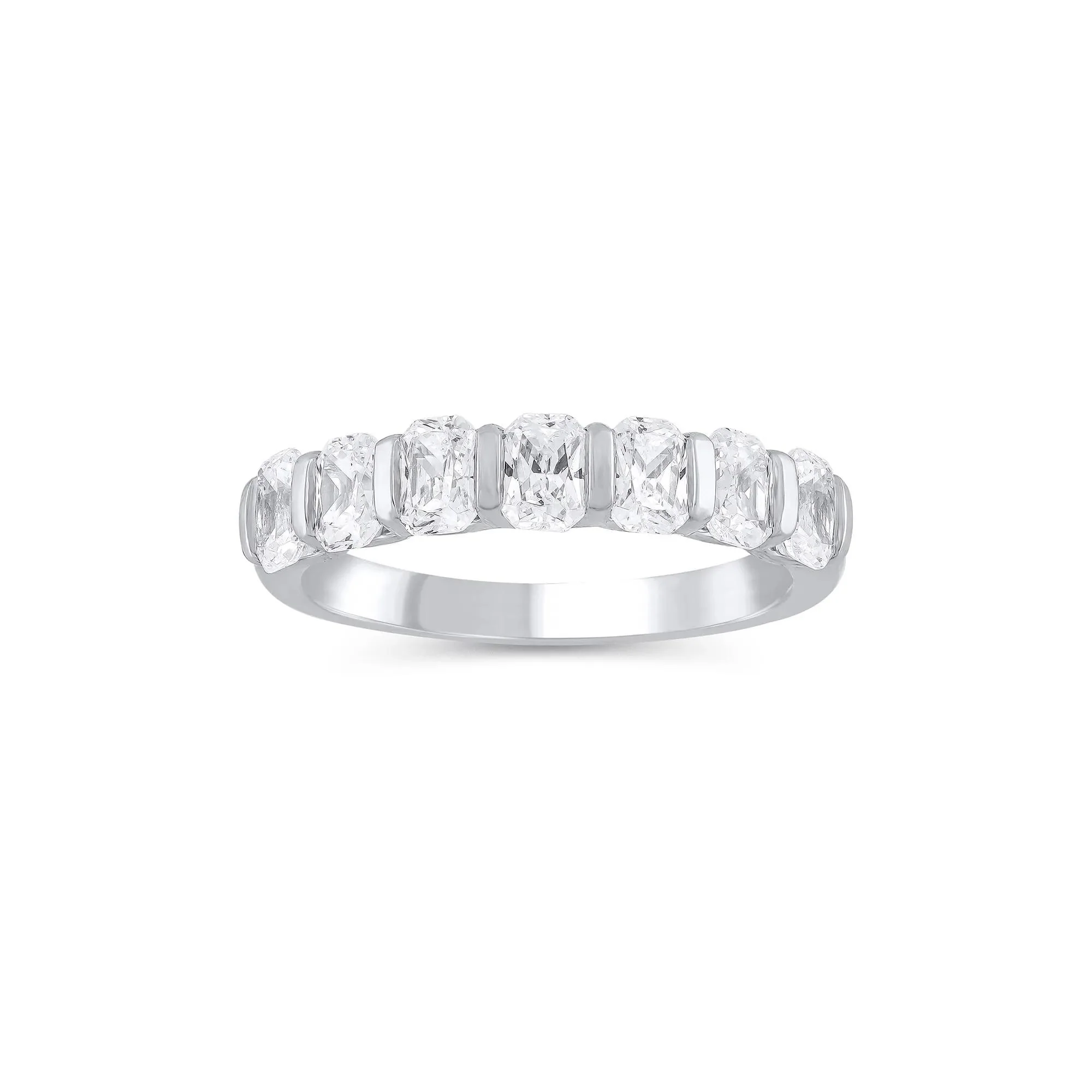 1 3/8 CT. Tw. Lab Grown Diamond Radiant-Cut Anniversary Band Ring 14K White Gold Size 6 4mm