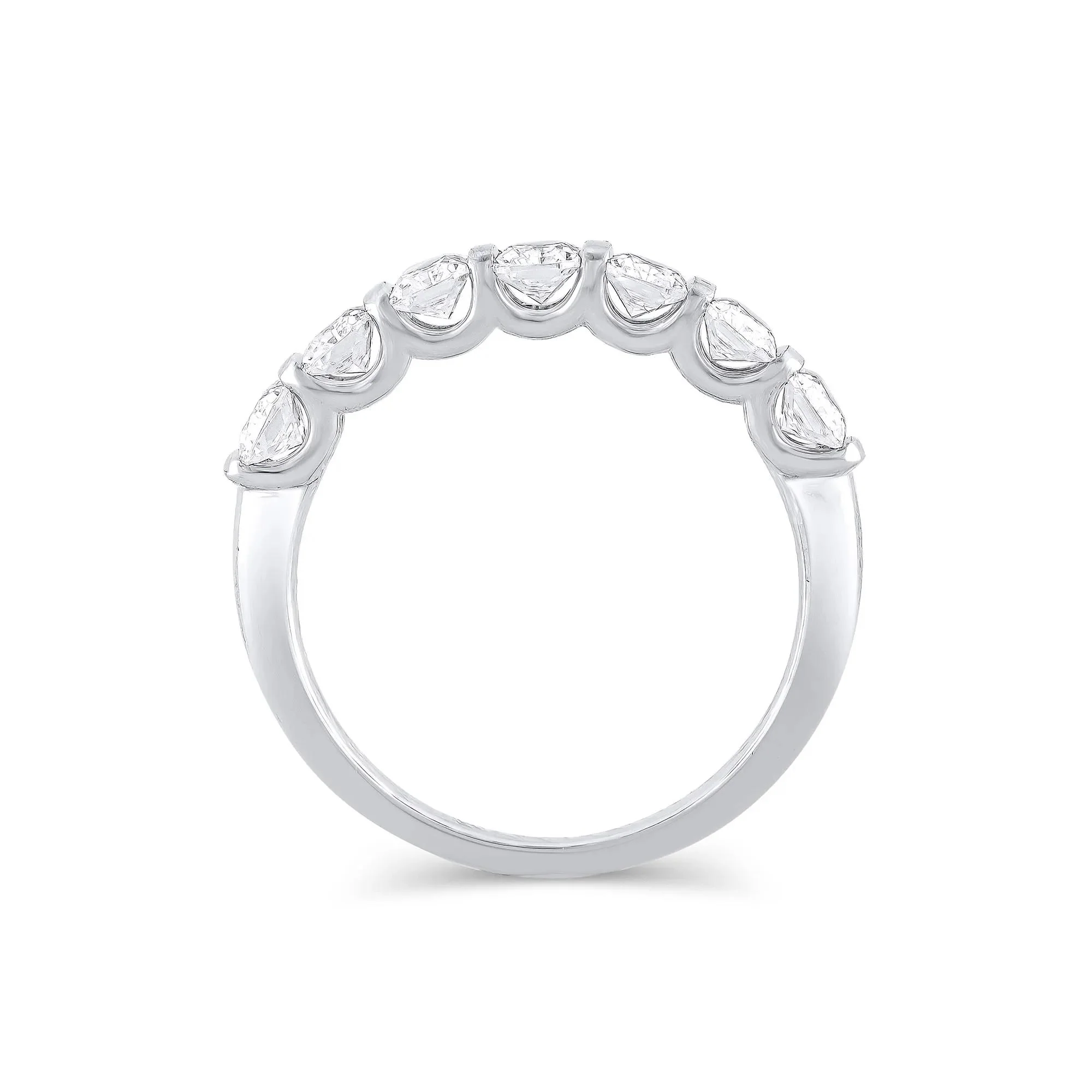 1 3/8 CT. Tw. Lab Grown Diamond Radiant-Cut Anniversary Band Ring 14K White Gold Size 6 4mm - Image 2