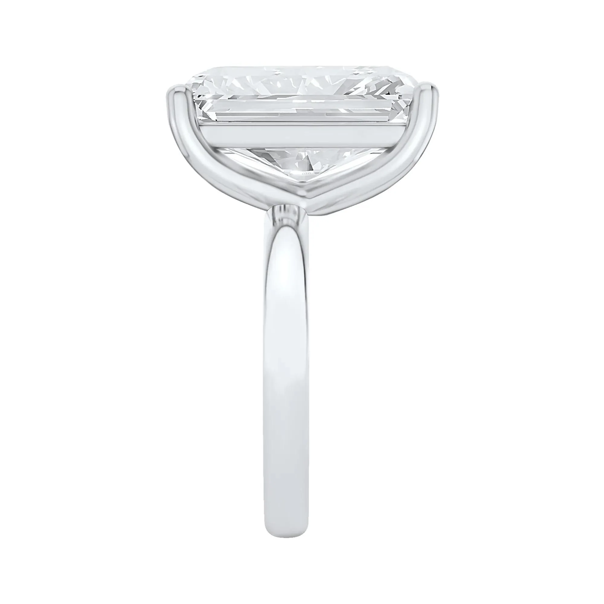 Lab Grown Diamond Radiant-Cut Solitaire Ring 14K White Gold (10 CT.) Size 6 2mm - Image 3