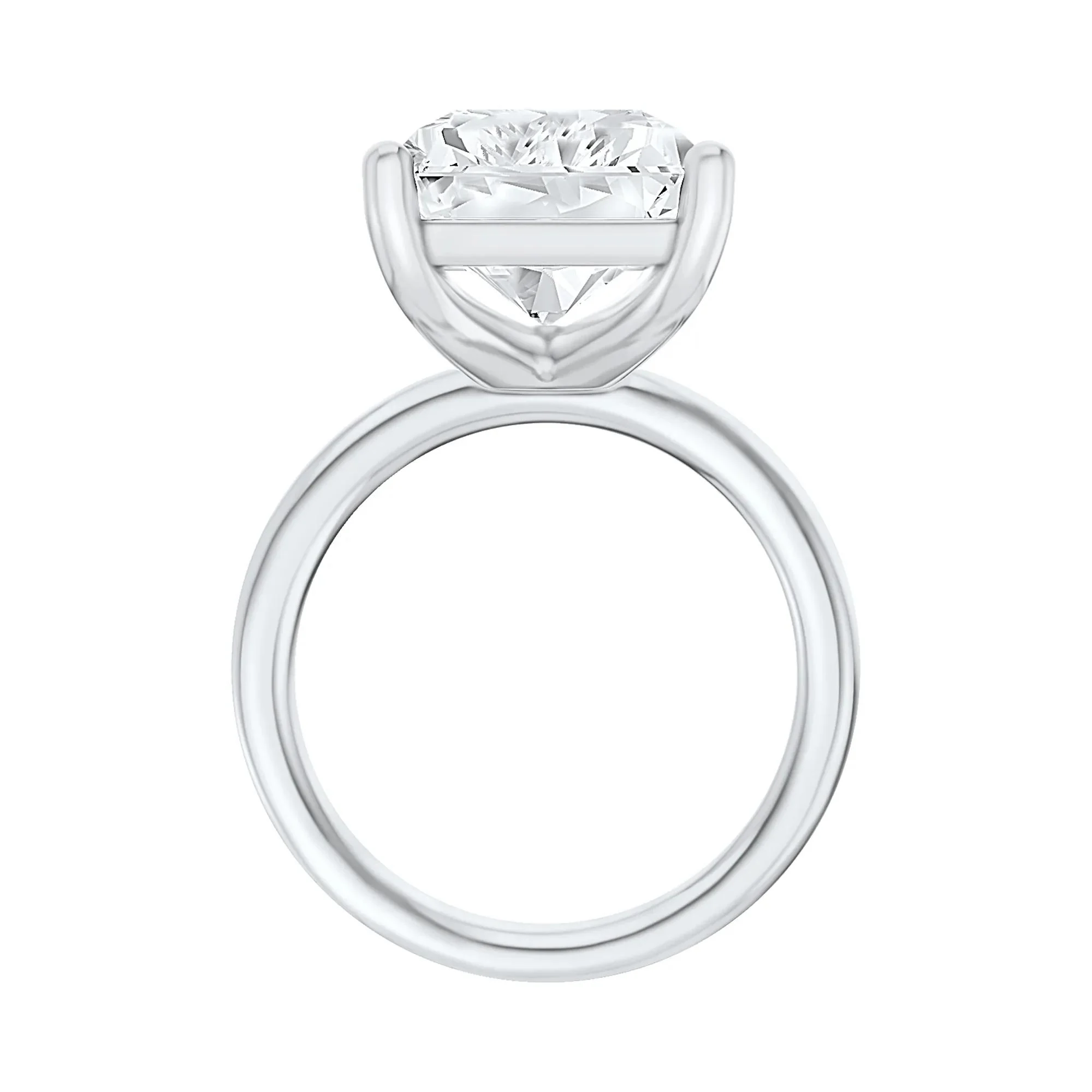 Lab Grown Diamond Radiant-Cut Solitaire Ring 14K White Gold (10 CT.) Size 6.5 2mm - Image 2