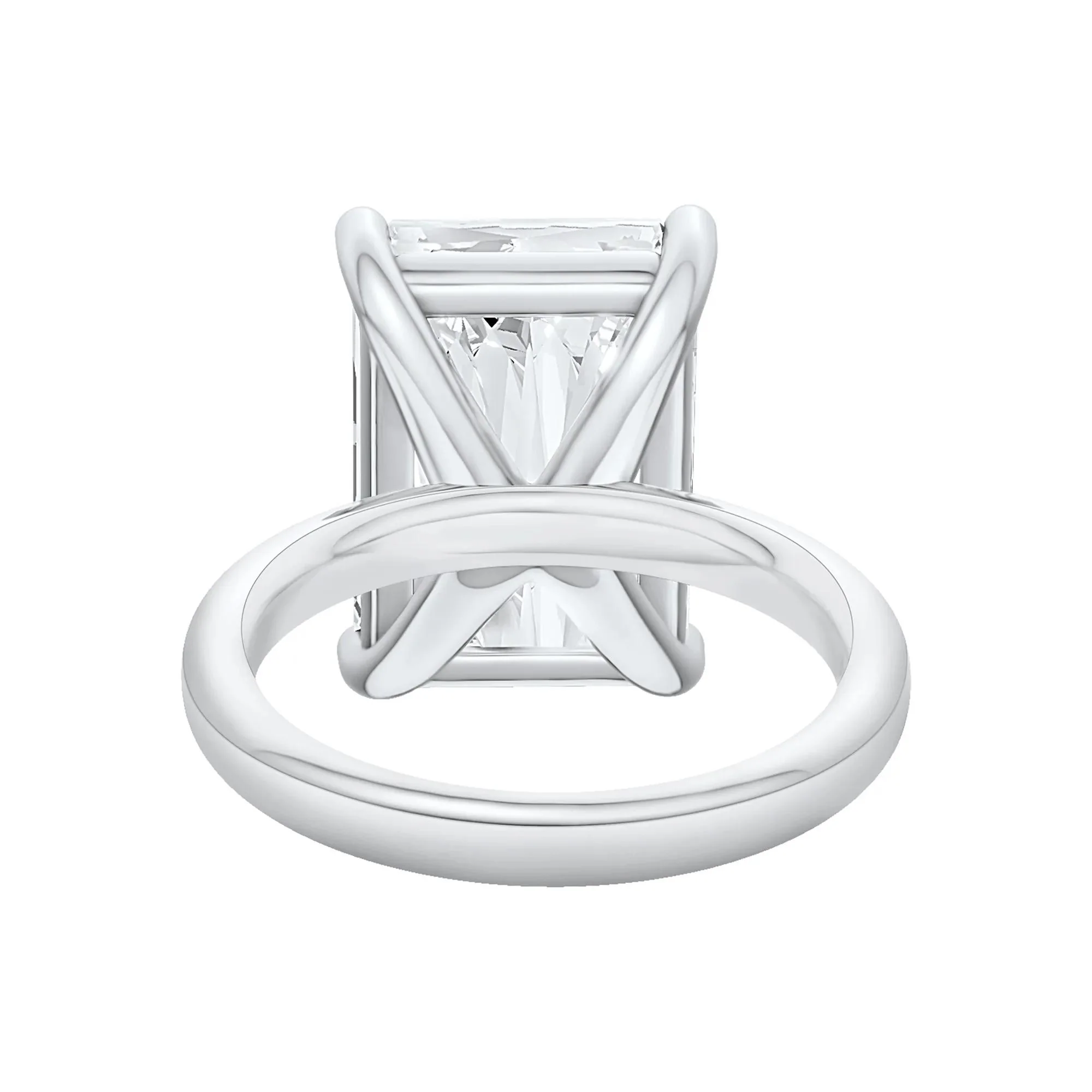 Lab Grown Diamond Radiant-Cut Solitaire Ring 14K White Gold (10 CT.) Size 8 2mm - Image 4