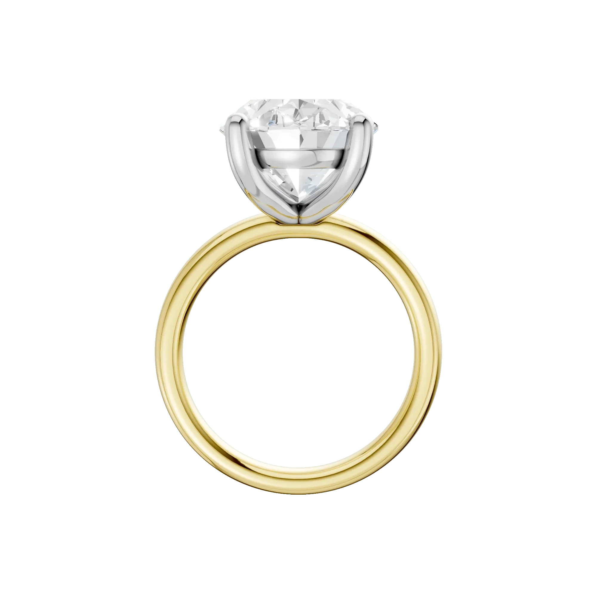 Lab Grown Diamond Oval Solitaire Ring 14K Yellow & White Gold (7 CT.) Size 11 2mm - Image 3