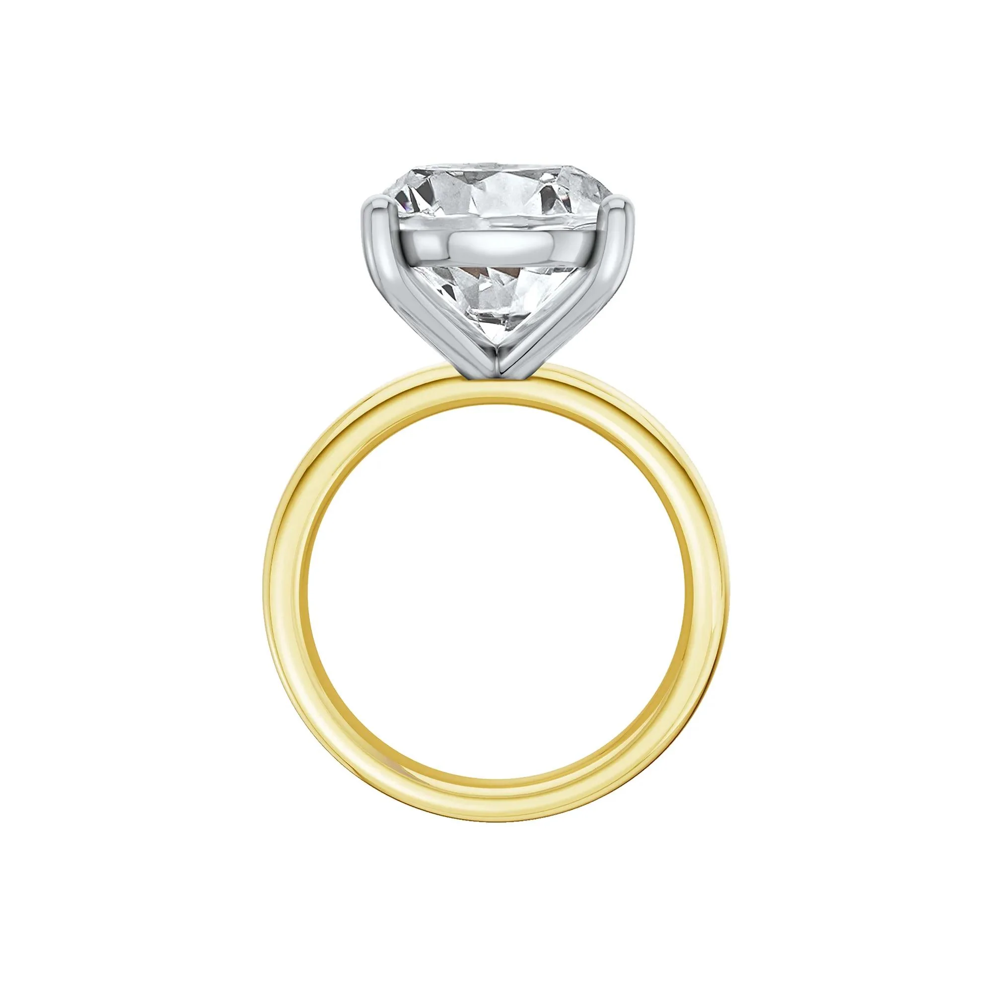 Lab Grown Diamond Oval Solitaire Ring 14K Yellow & White Gold (8 CT.) Size 10.5 2mm - Image 2