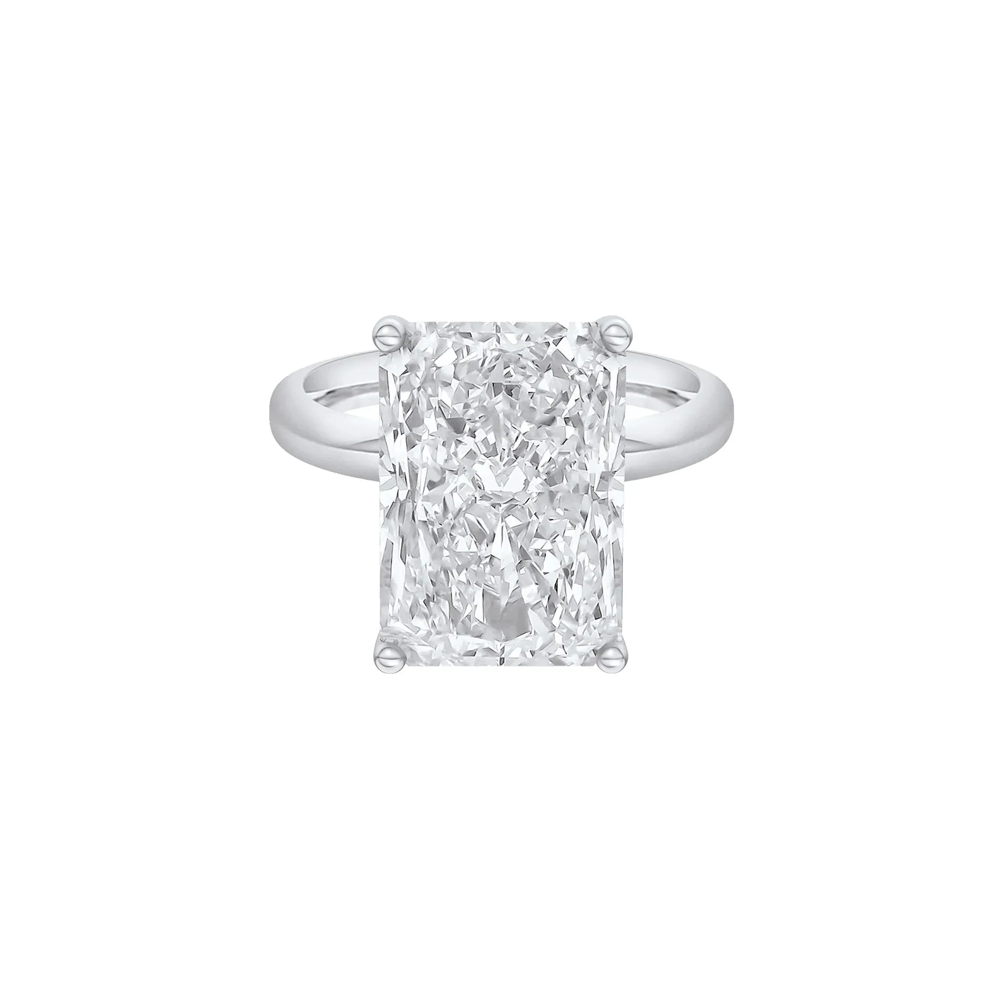 Lab Grown Diamond Radiant-Cut Solitaire Ring 14K White Gold (8 CT.) Size 11.5 2mm