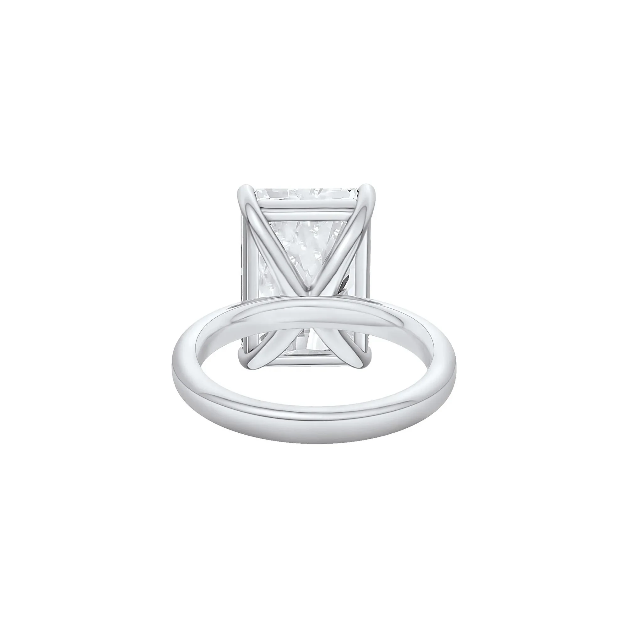 Lab Grown Diamond Radiant-Cut Solitaire Ring 14K White Gold (8 CT.) Size 4 2mm - Image 4
