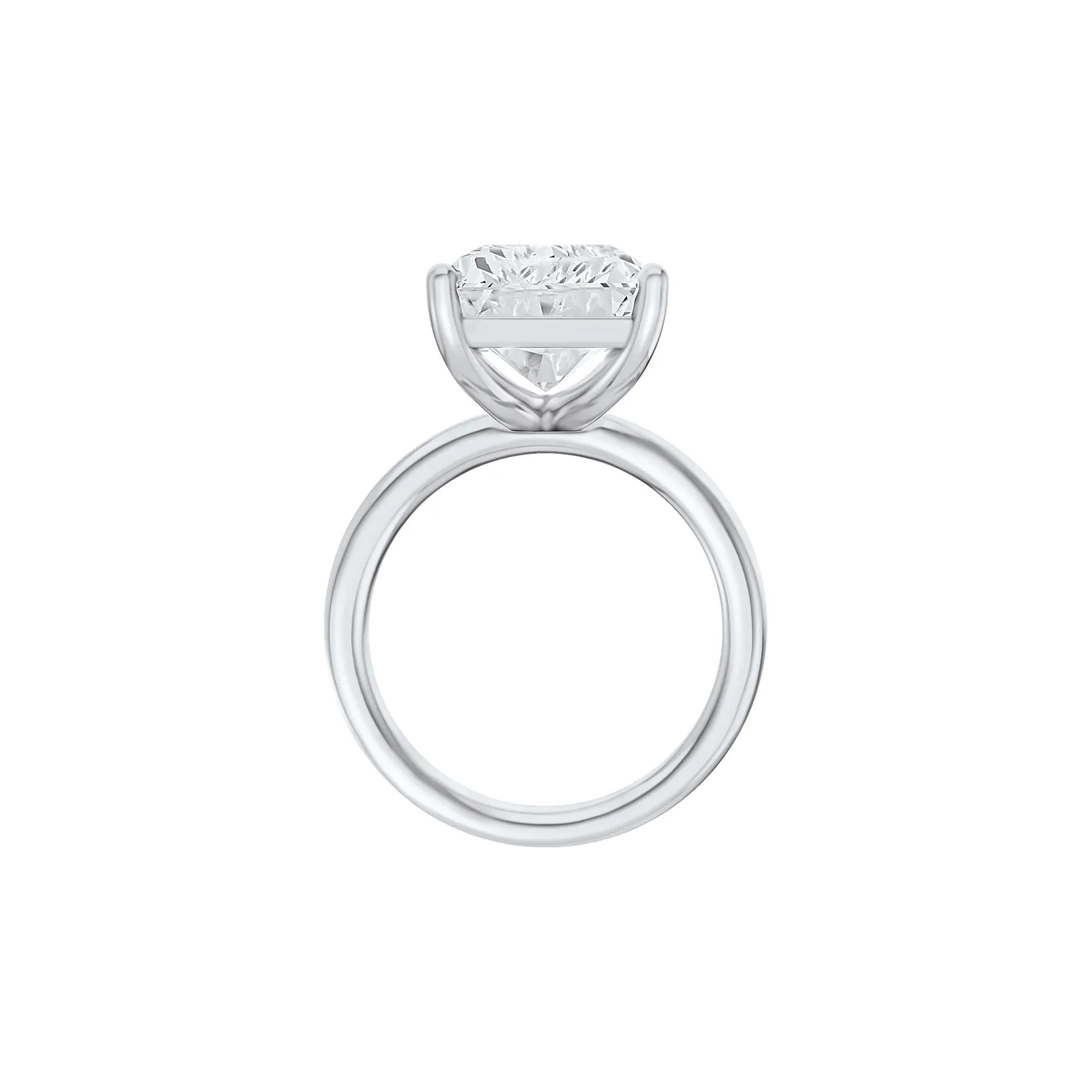 Lab Grown Diamond Radiant-Cut Solitaire Ring 14K White Gold (8 CT.) Size 5.5 2mm - Image 2