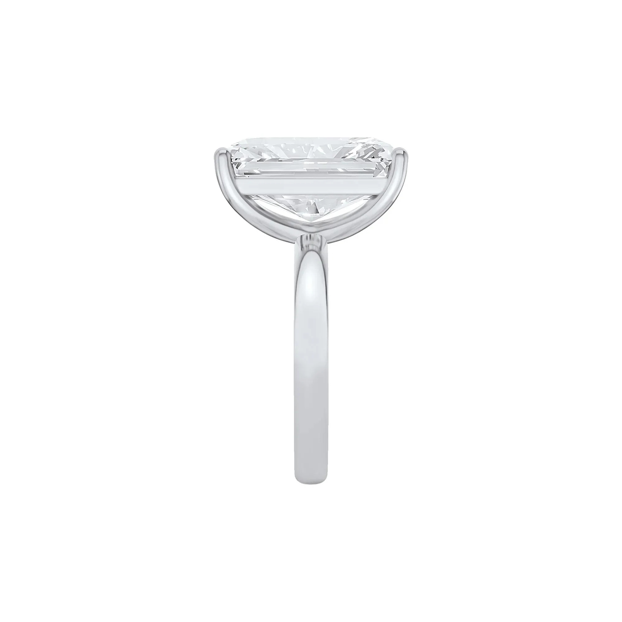 Lab Grown Diamond Radiant-Cut Solitaire Ring 14K White Gold (8 CT.) Size 8 2mm - Image 3
