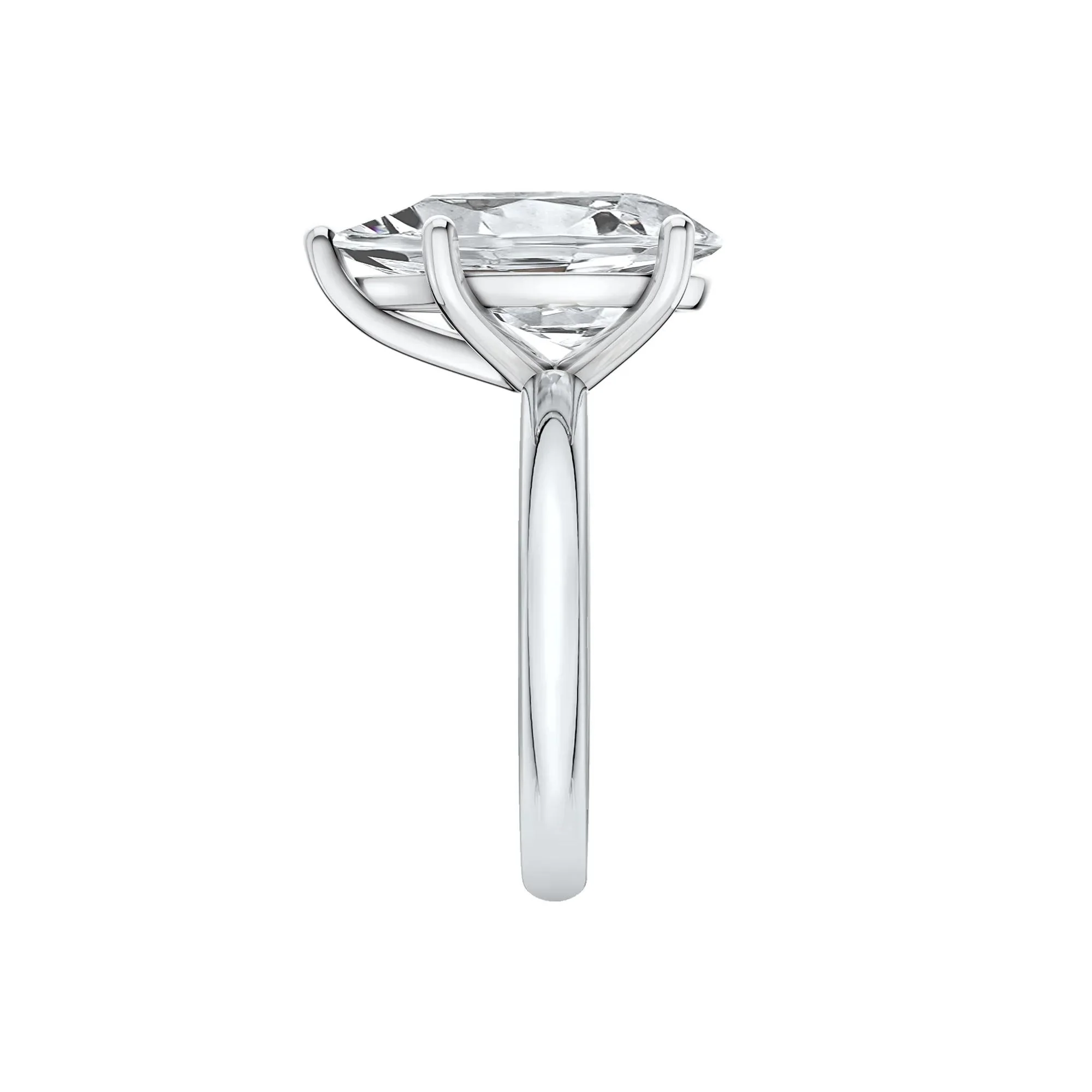 Lab Grown Diamond Pear-Shaped Solitaire Ring 14K White Gold (6 CT.) Size 6 2mm - Image 3