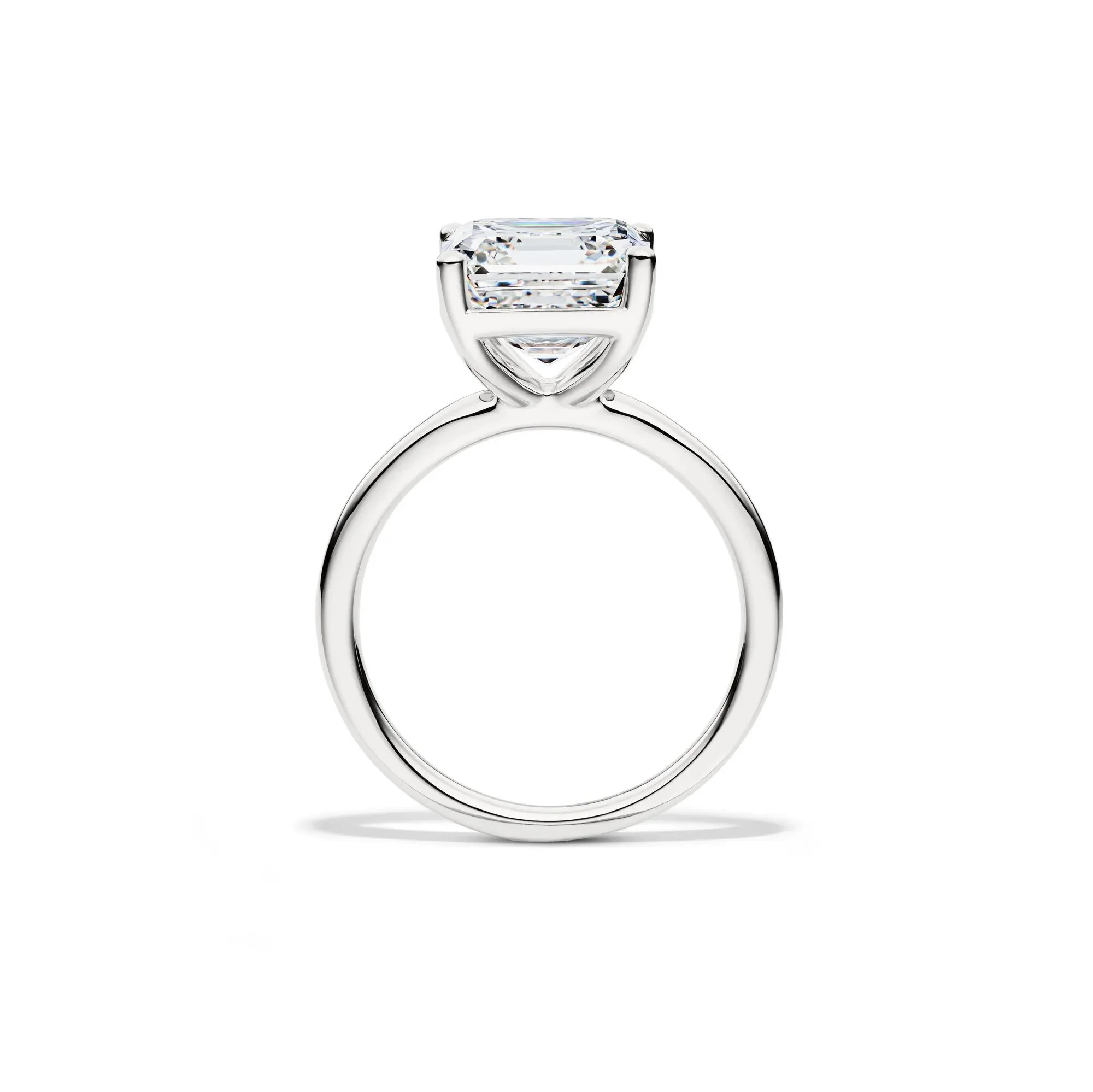 Lab Grown Diamond Asscher-Cut Solitaire Engagement Ring 14K White Gold (5 CT.) Size 6.5 2mm - Image 2