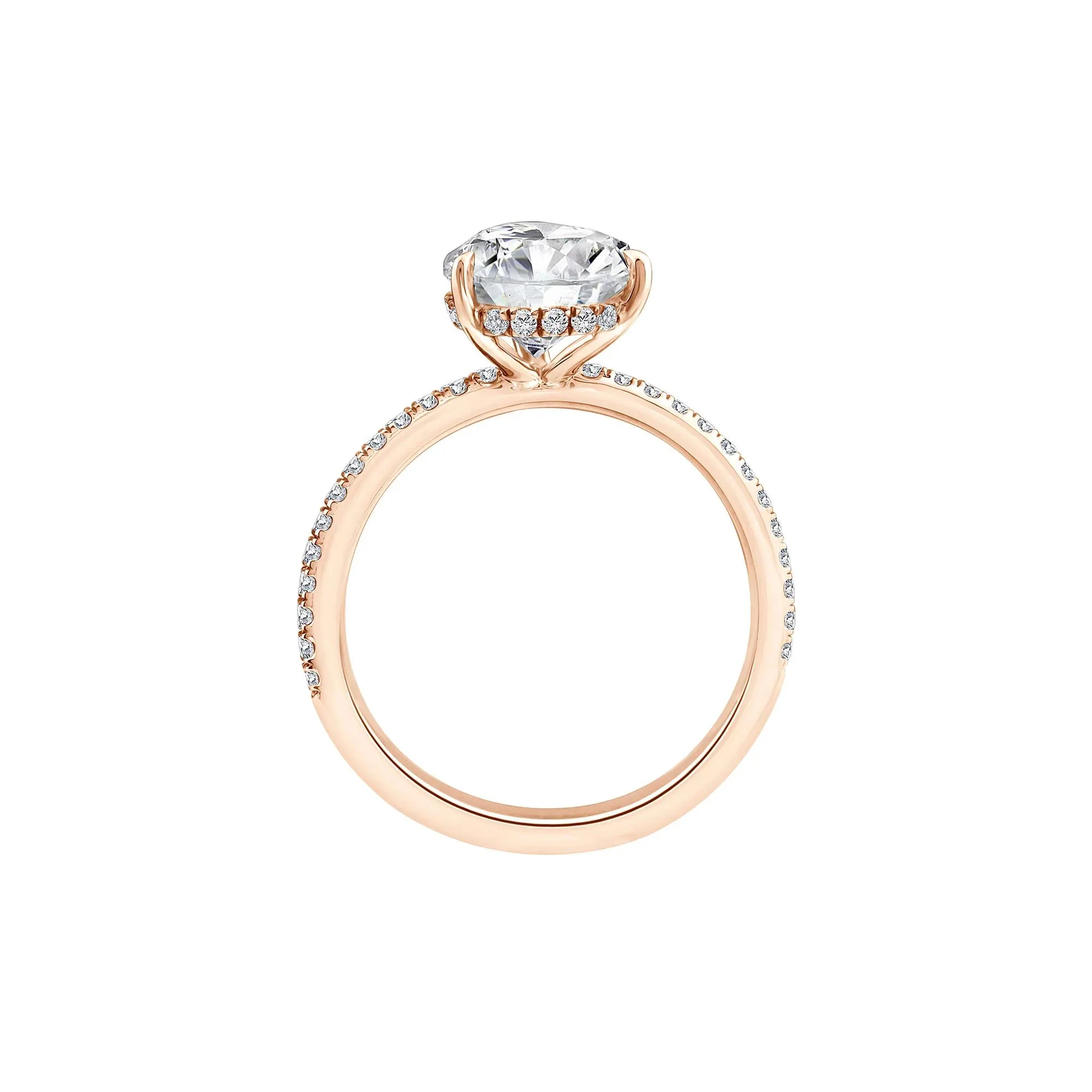 3 1/4 CT. Tw. Lab Grown Diamond Pear-Shaped Engagement Ring 14K Rose Gold Round Brilliant Cut Size 5 1mm - Image 2