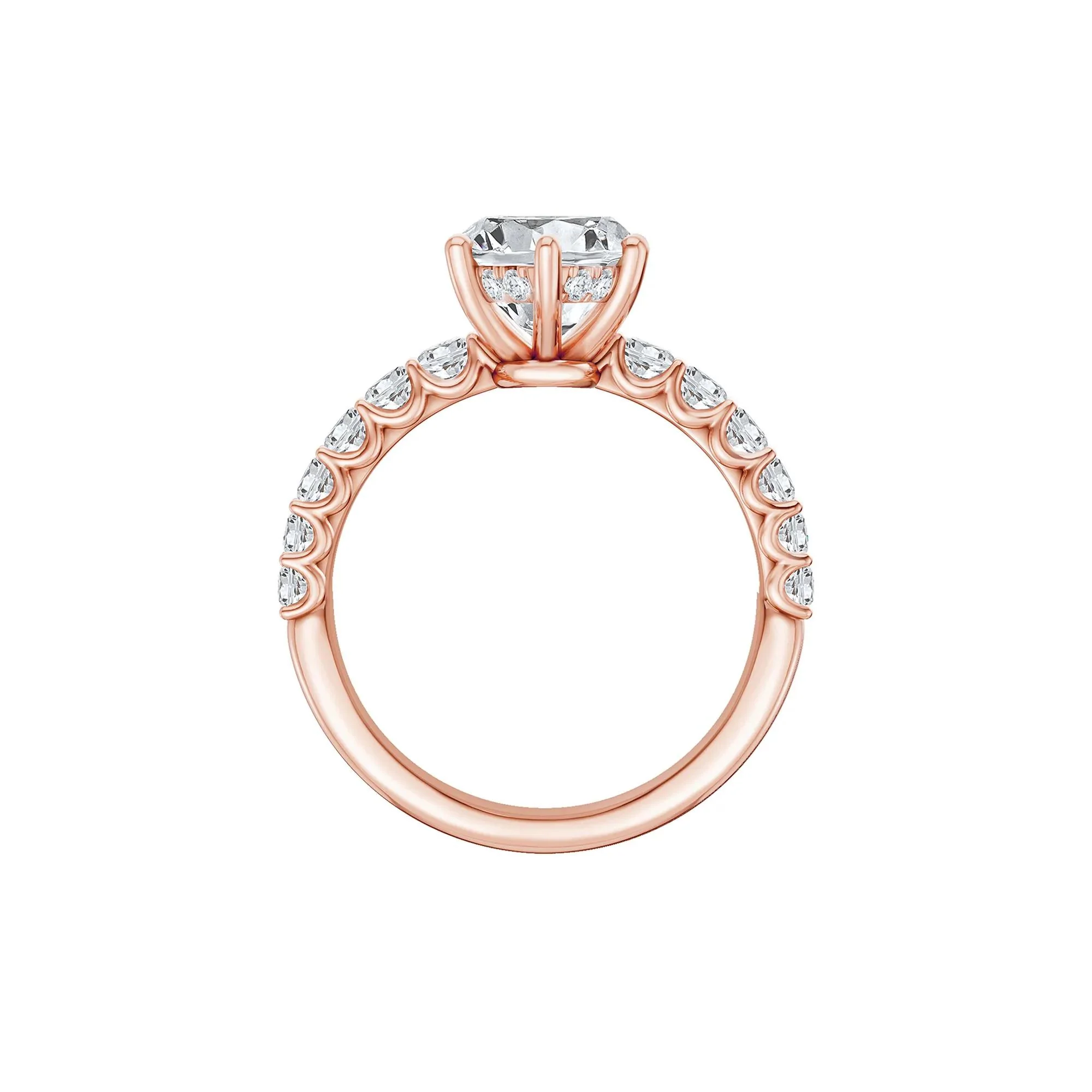 3 5/8 CT. Tw. Lab Grown Diamond Engagement Ring 14K Rose Gold Size 7 2mm - Image 2