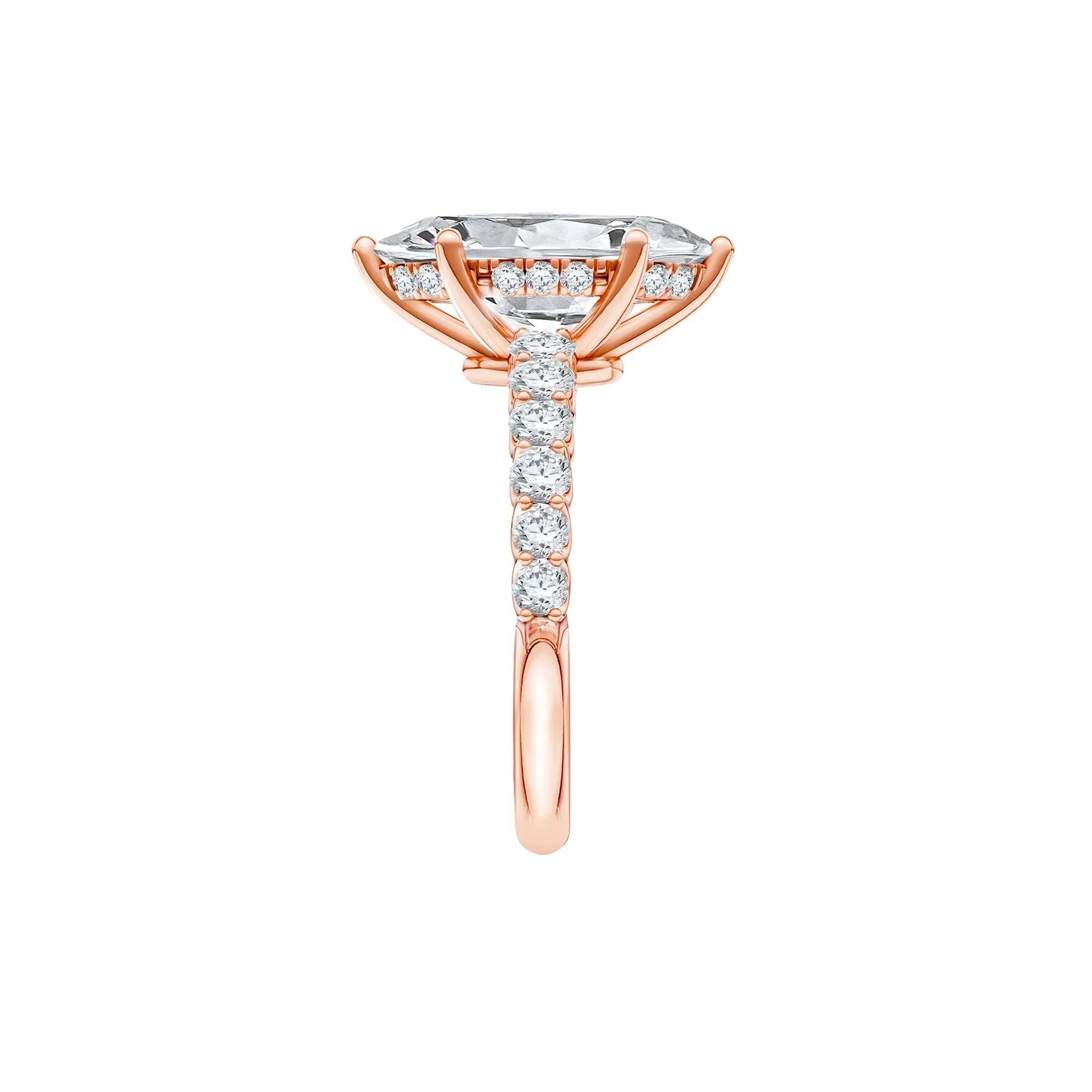 3 5/8 CT. Tw. Lab Grown Diamond Engagement Ring 14K Rose Gold Size 7.5 2mm - Image 3