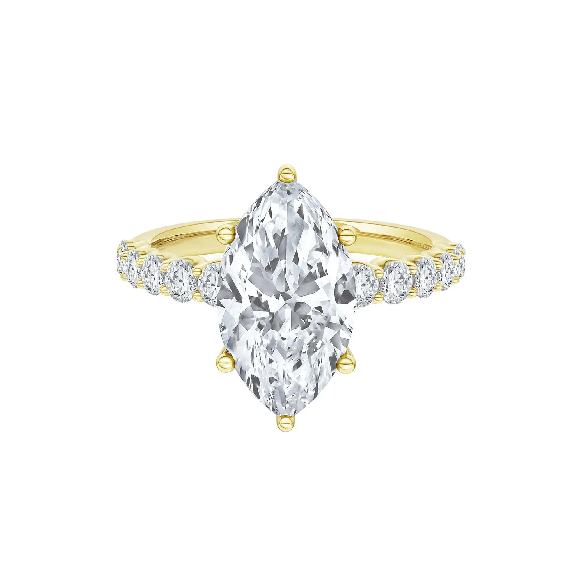 3 5/8 CT. Tw. Lab Grown Diamond Engagement Ring 14K Yellow Gold Size 8.5 2mm