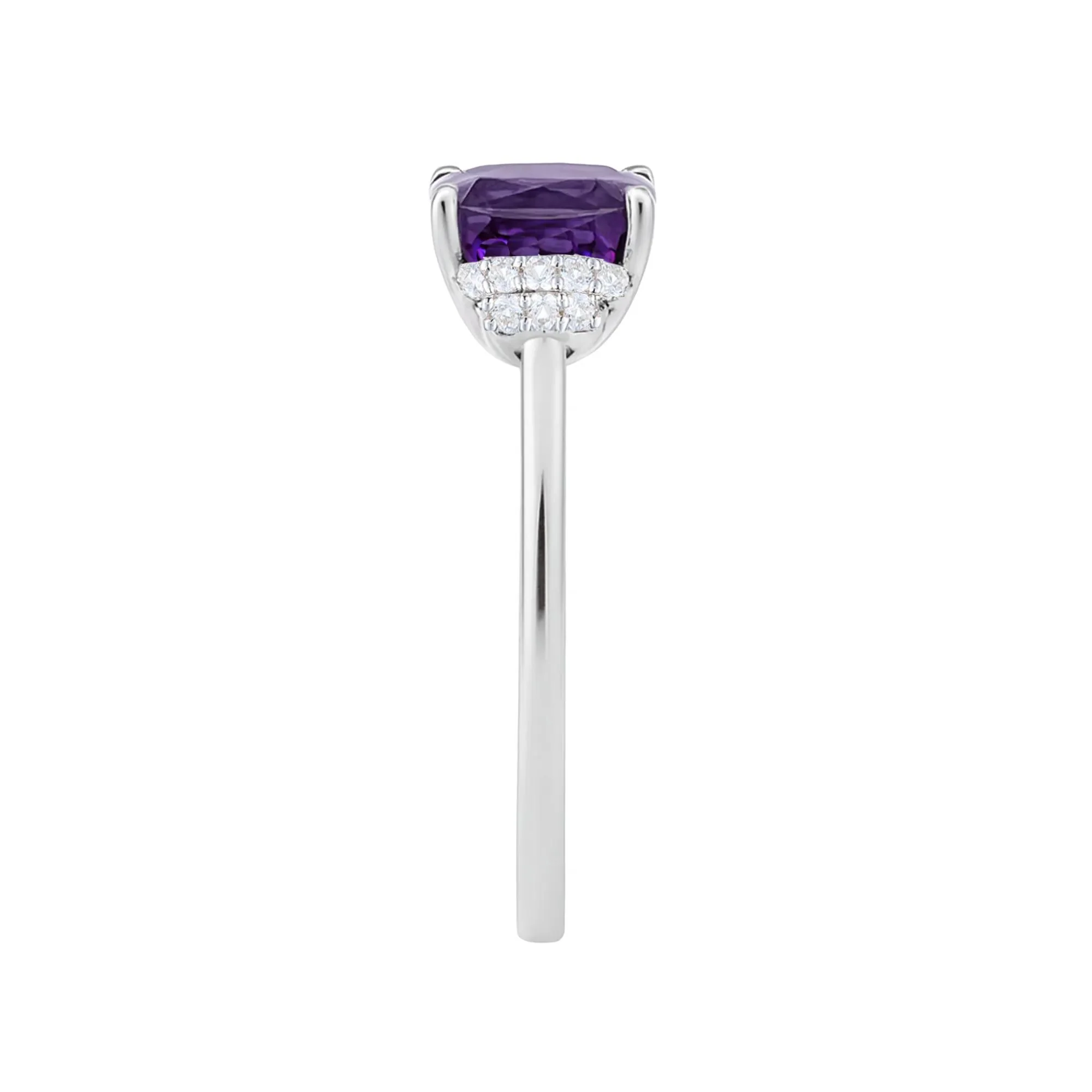 Amethyst & Lab-Created White Sapphire Ring Earring and Pendant Box Set .925 Sterling Silver Size 7 1mm - Image 5
