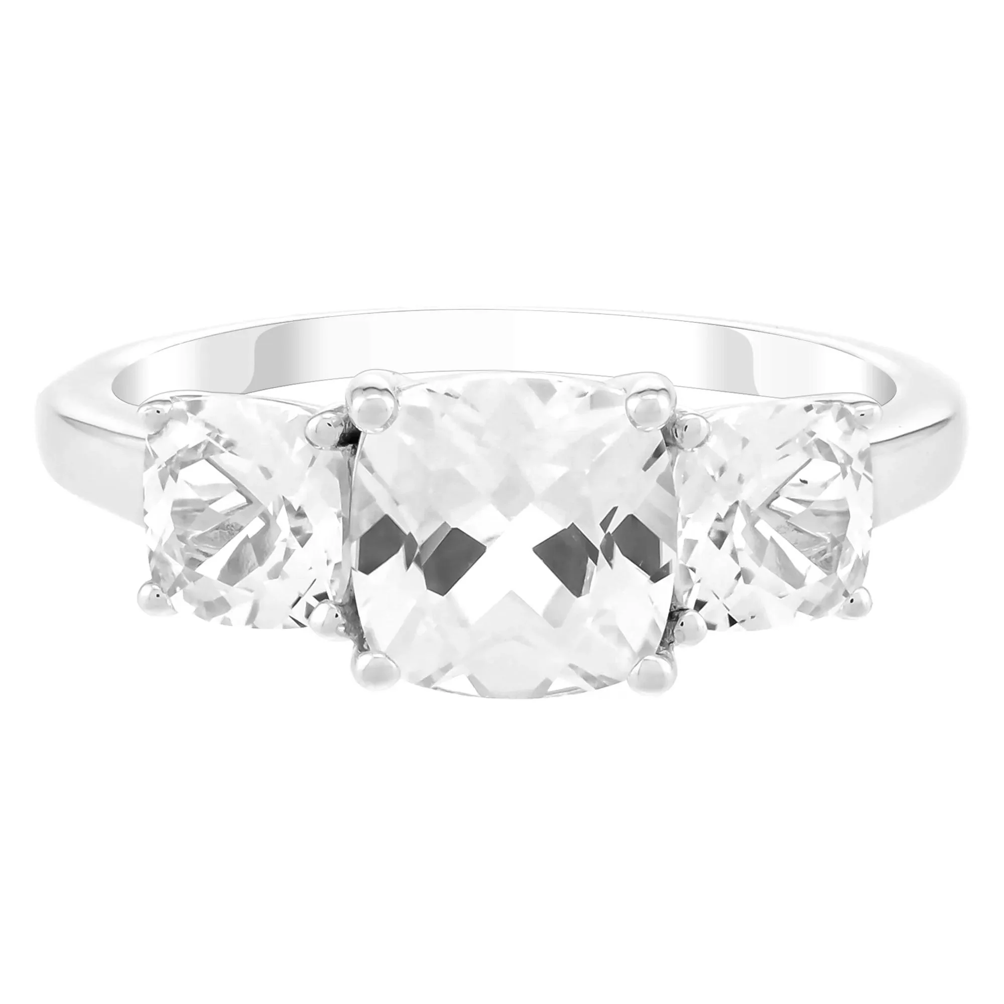 Lab-Created White Sapphire Ring Earring and Pendant Box Set .925 Sterling Silver Size 6 - Image 4