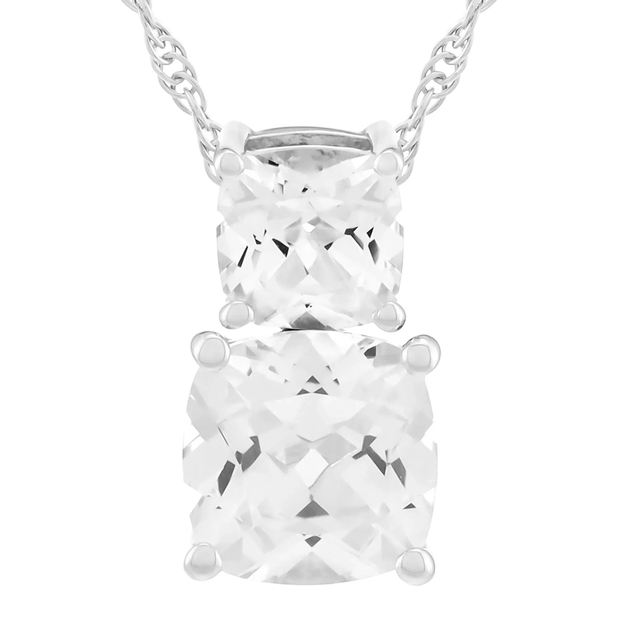 Lab-Created White Sapphire Ring Earring and Pendant Box Set .925 Sterling Silver Size 8 - Image 2