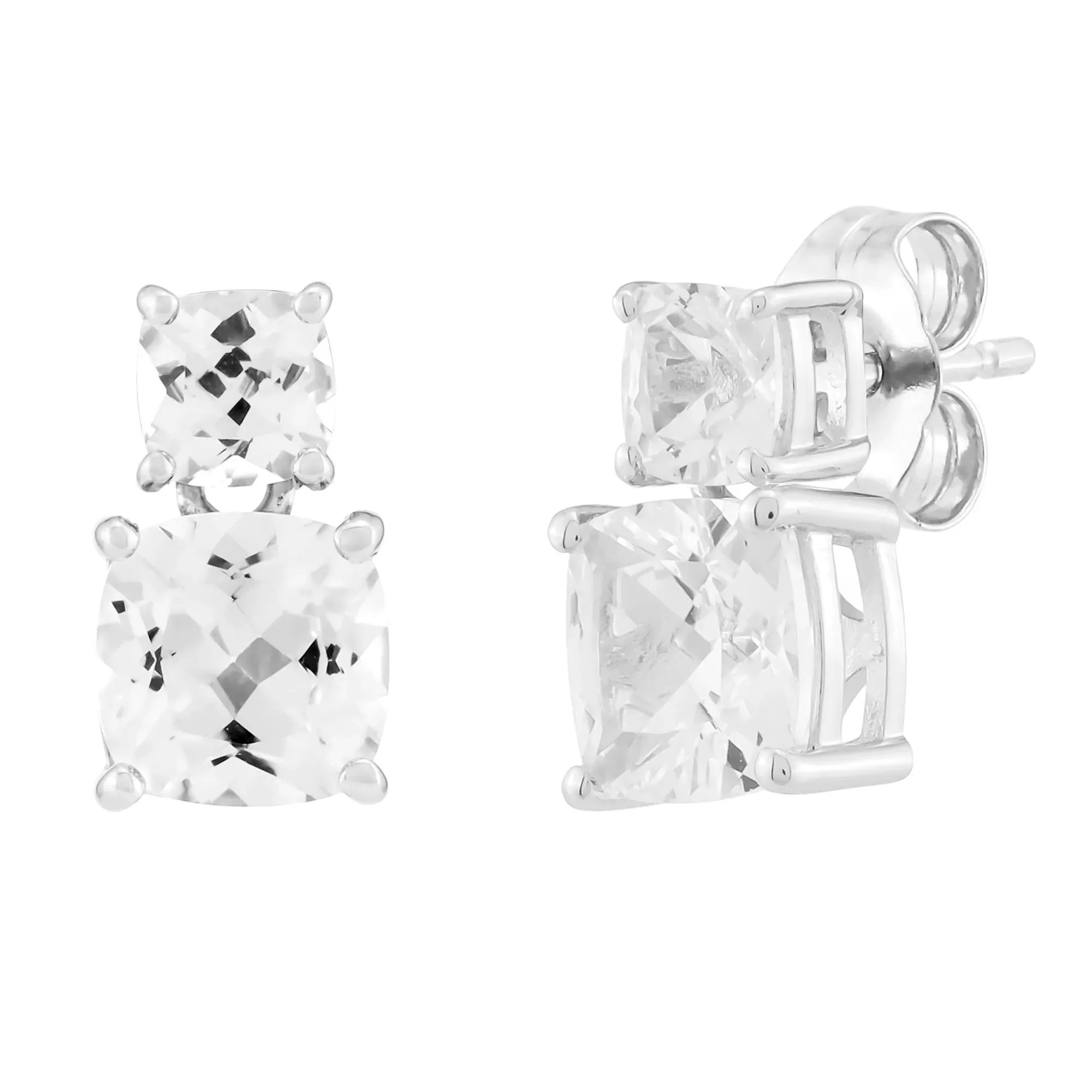 Lab-Created White Sapphire Ring Earring and Pendant Box Set .925 Sterling Silver Size 8.5 - Image 3