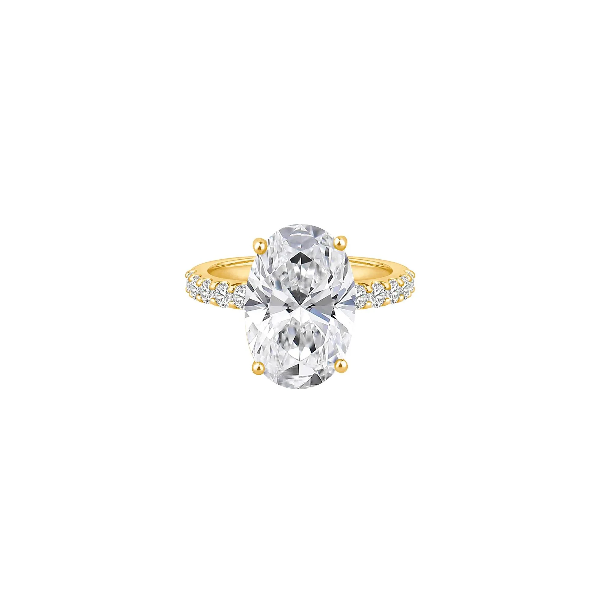 7 3/4 CT. Tw. Lab Grown Diamond Oval Engagement Ring 14K Yellow Gold Size 7