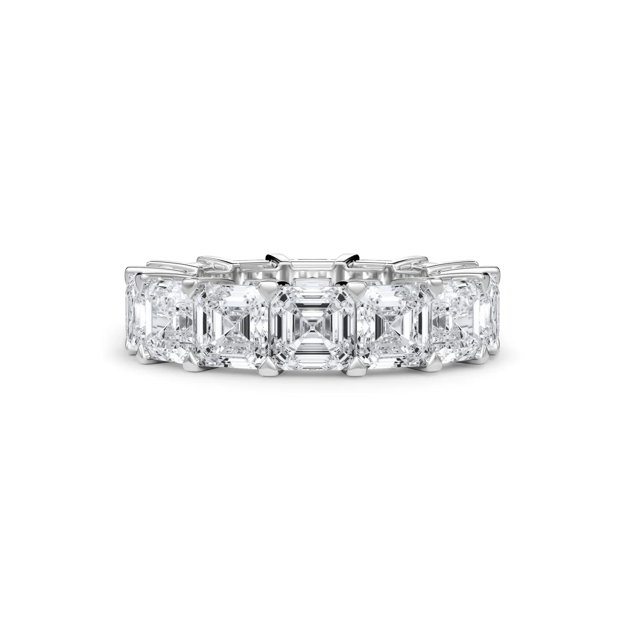 10 1/2 CT. Tw. Lab Grown Diamond Asscher-Cut Eternity Band Ring 18K White Gold Size 5 3mm