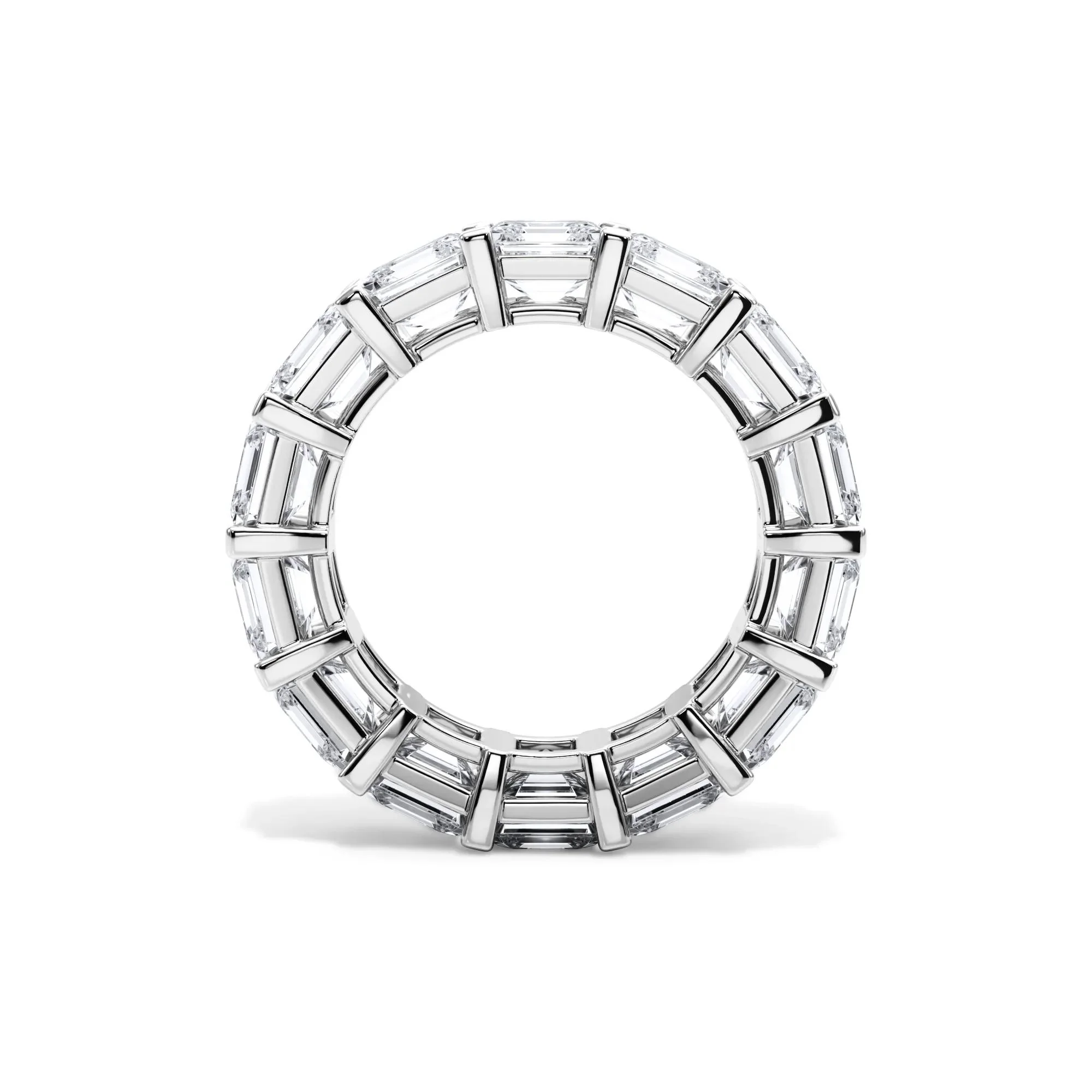 10 1/2 CT. Tw. Lab Grown Diamond Asscher-Cut Eternity Band Ring 18K White Gold Size 9 3mm - Image 2