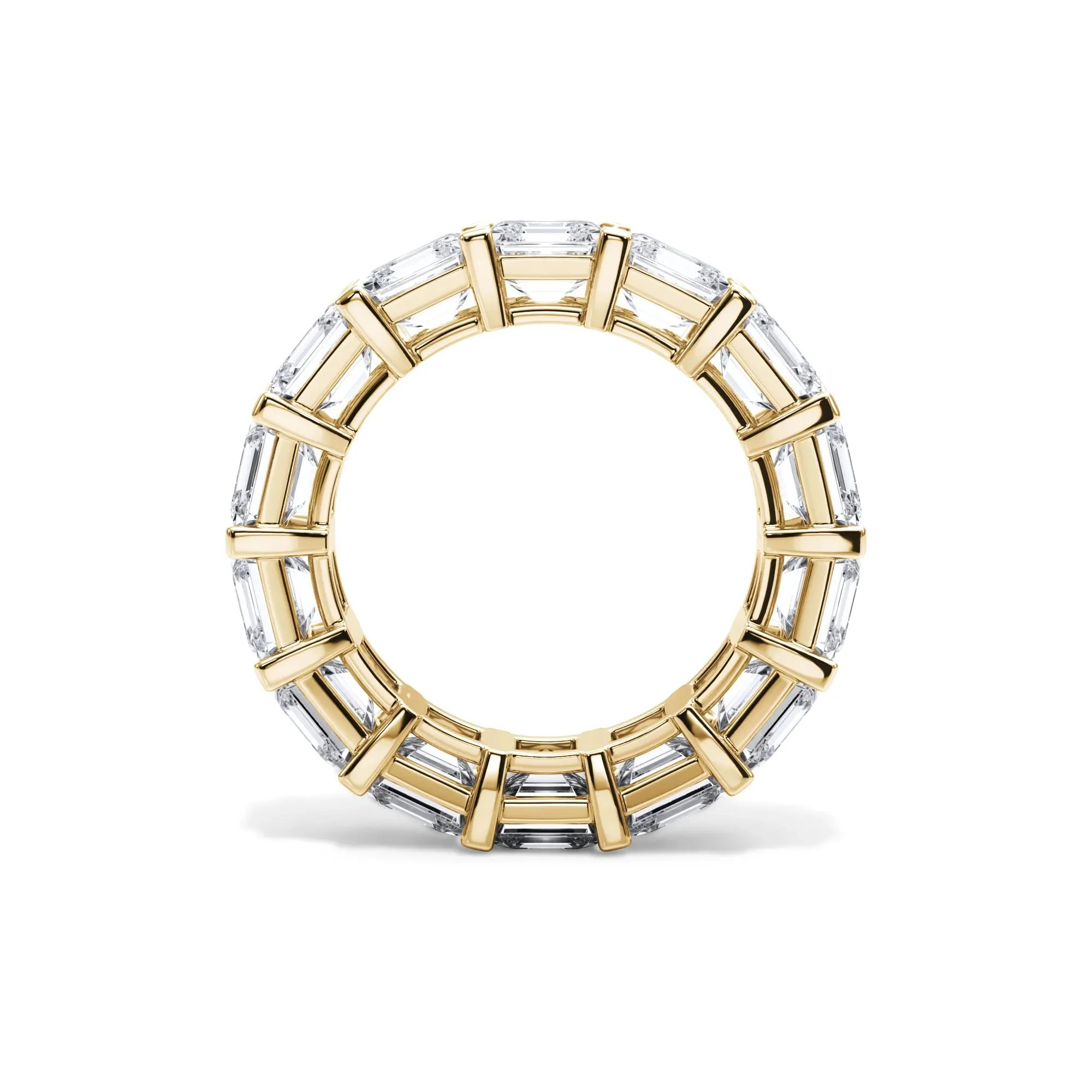 10 1/2 CT. Tw. Lab Grown Diamond Asscher-Cut Eternity Band Ring 18K Yellow Gold Size 5.5 3mm - Image 2