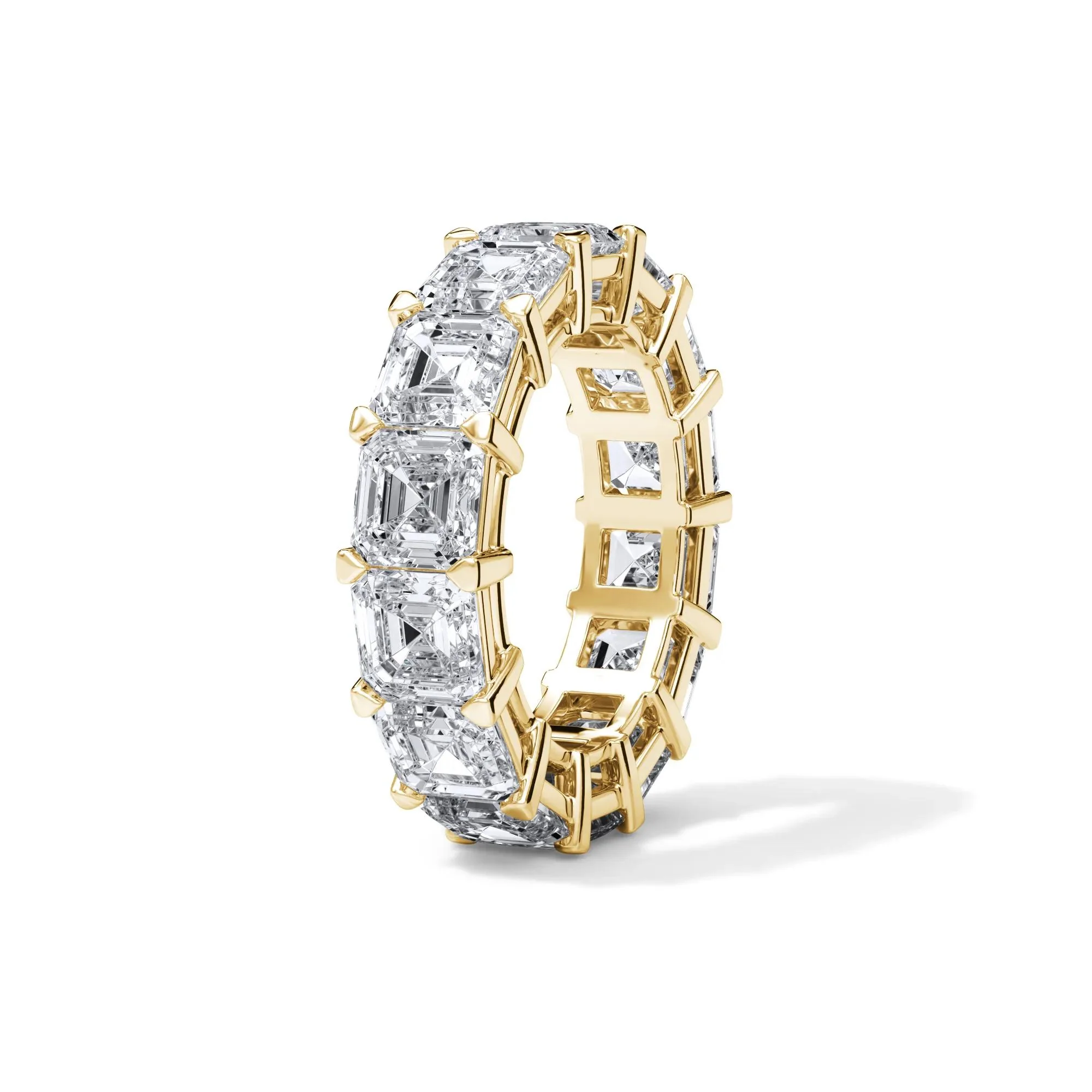 10 1/2 CT. Tw. Lab Grown Diamond Asscher-Cut Eternity Band Ring 18K Yellow Gold Size 6 3mm - Image 3