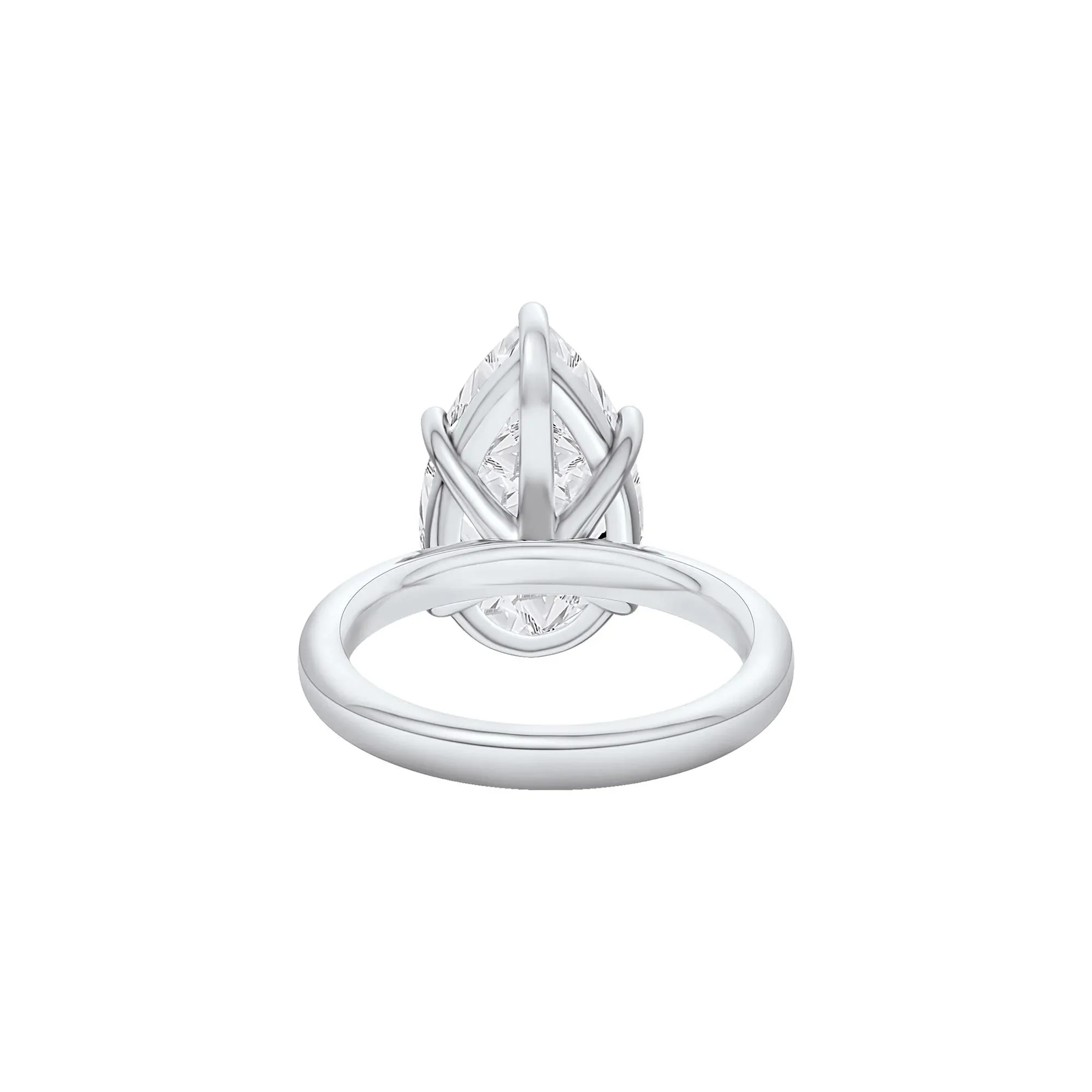 Lab Grown Diamond Pear-Shaped Solitaire Engagement Ring Platinum (6 CT.) White Size 8.5 2mm - Image 4